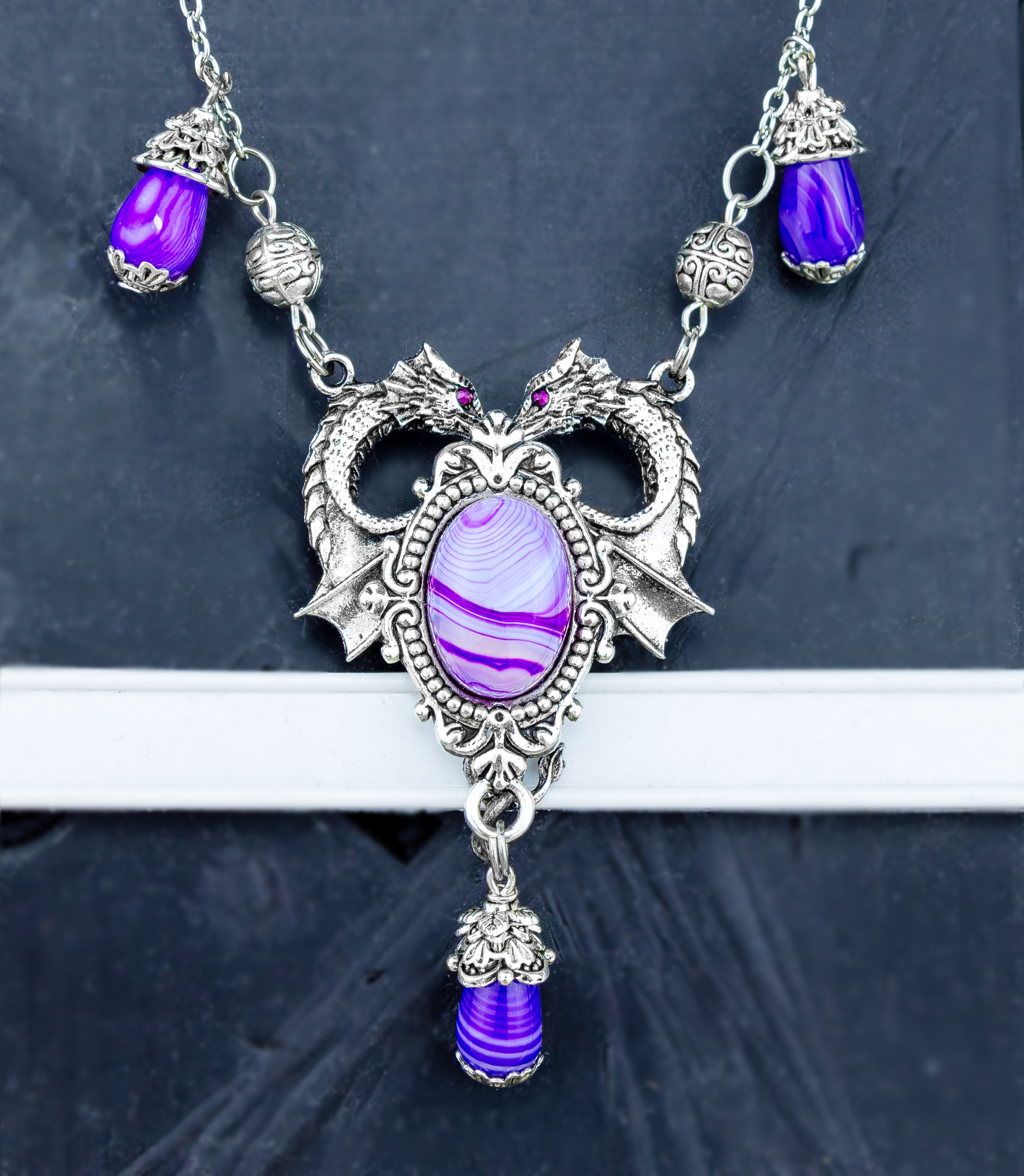 Винтажное Колье "Королева Драконов" с Натуральным Агатом