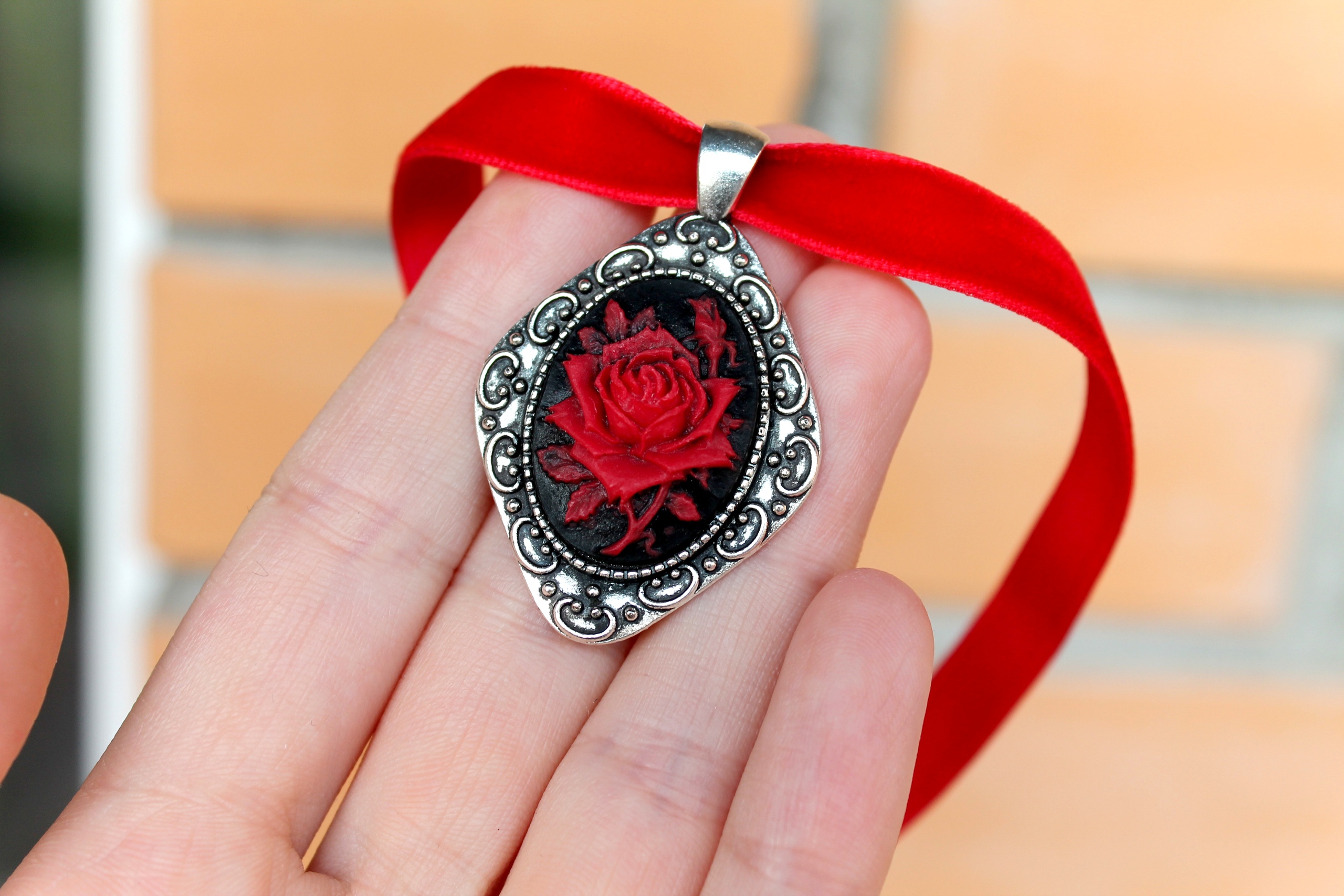 Винтажный Чокер 🌹Красная Роза🌹