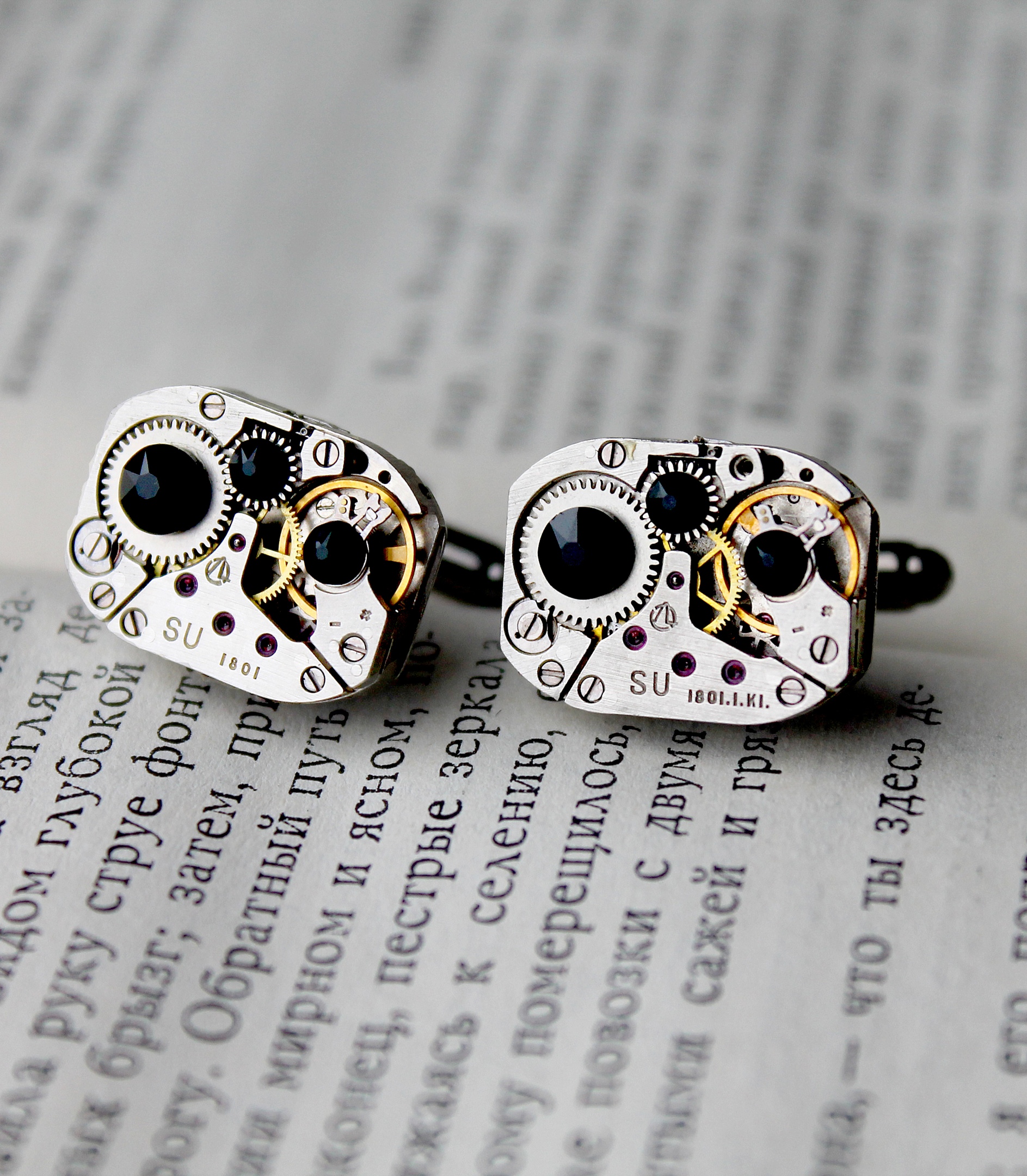 Винтажные Стимпанк Запонки "Bentley" со Swarovski