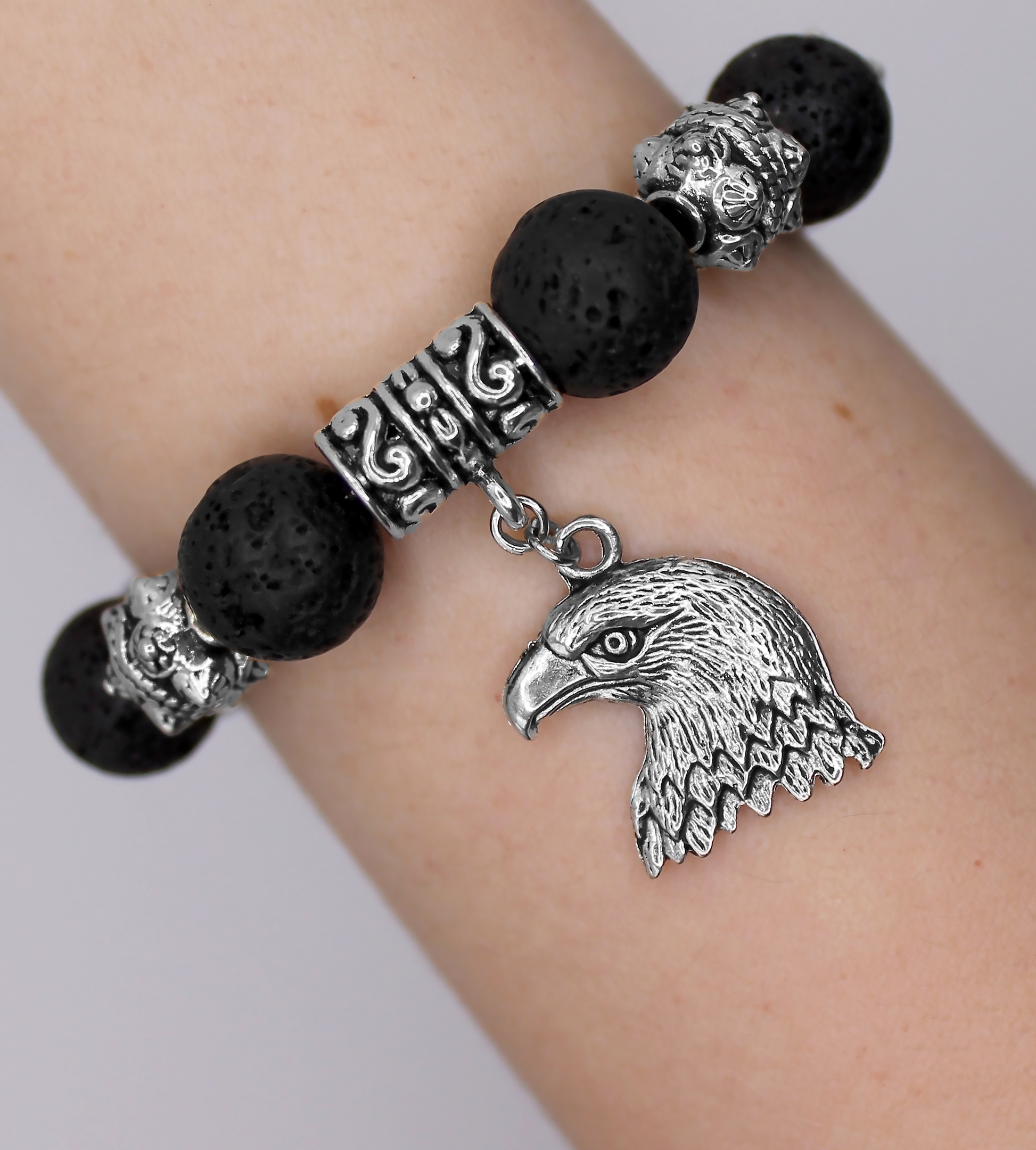 Винтажный Браслет с Вулканической Лавой