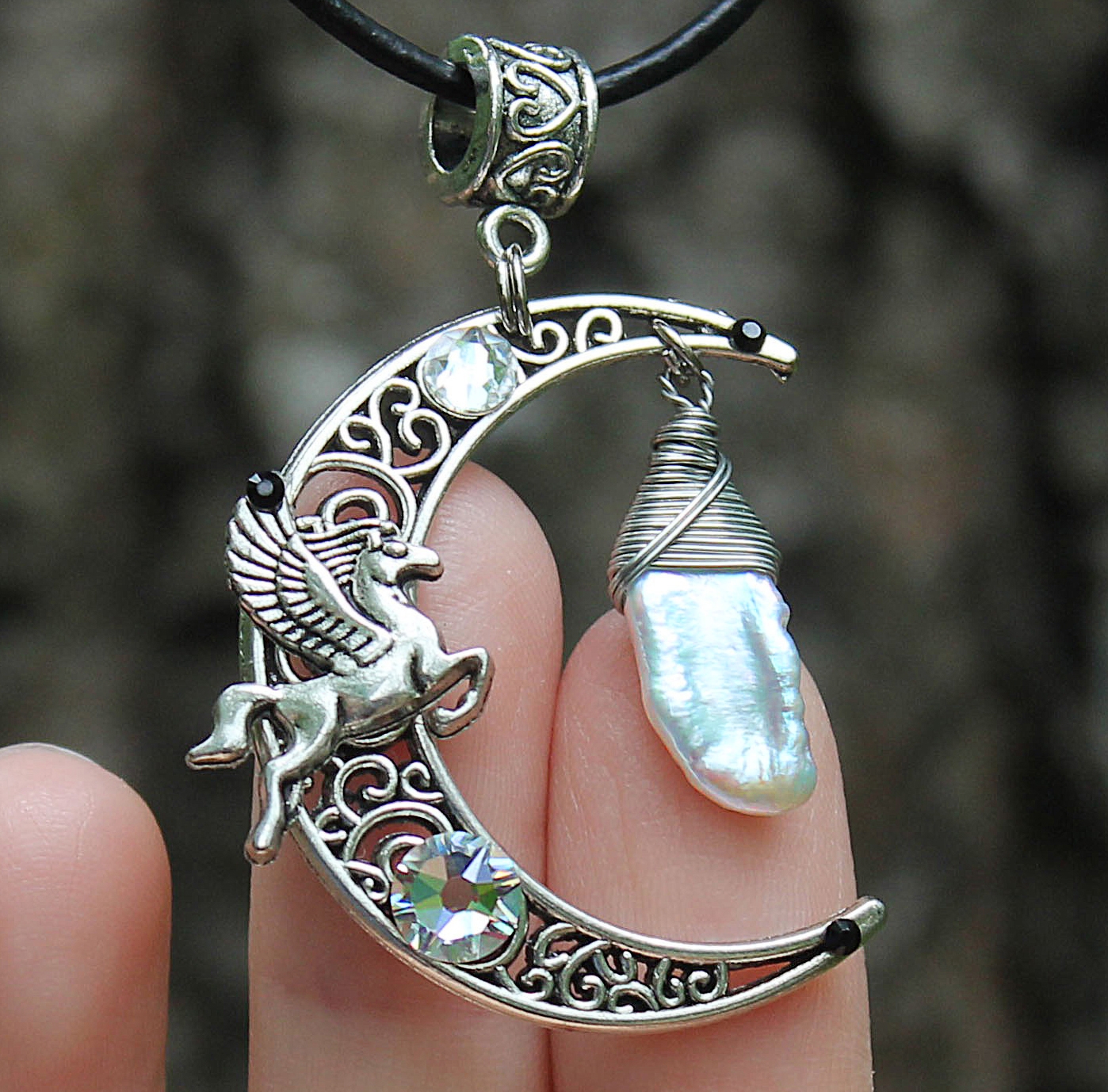 Винтажное колье с Перламутром и Swarovski