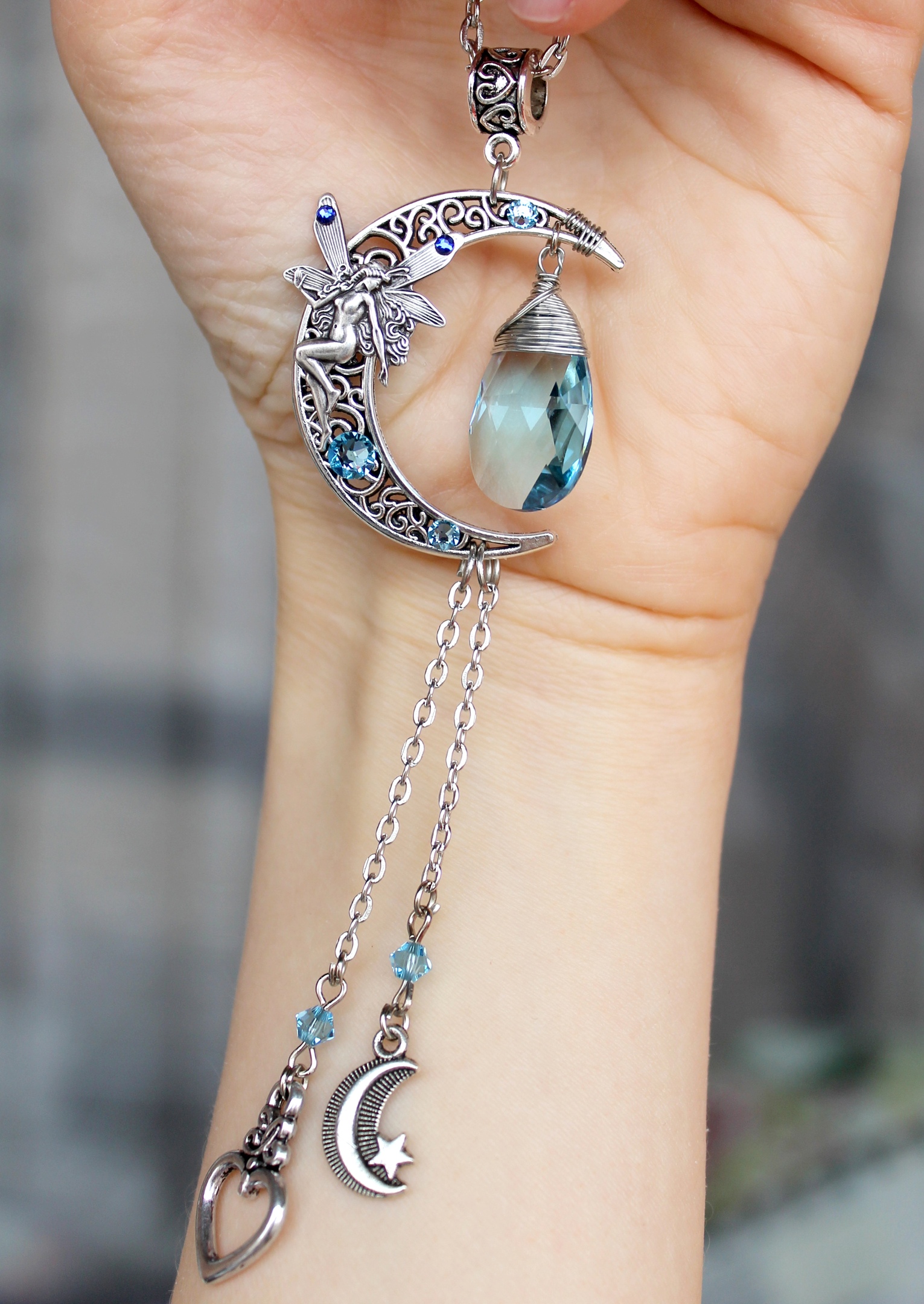 Красивый Кулон "Лунная Фея" со Сваровски
