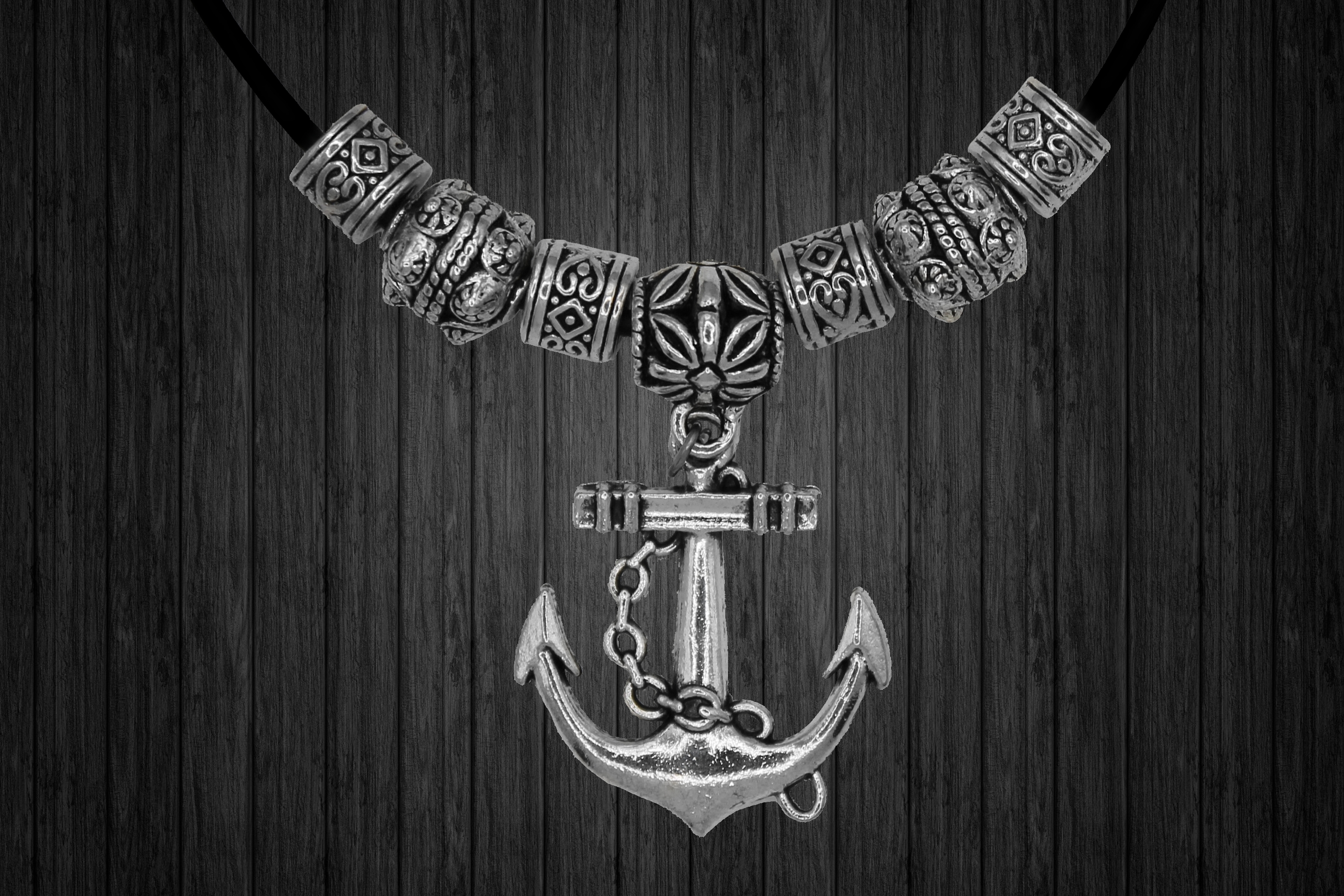 Мужское Винтажное Ожерелье с Якорем