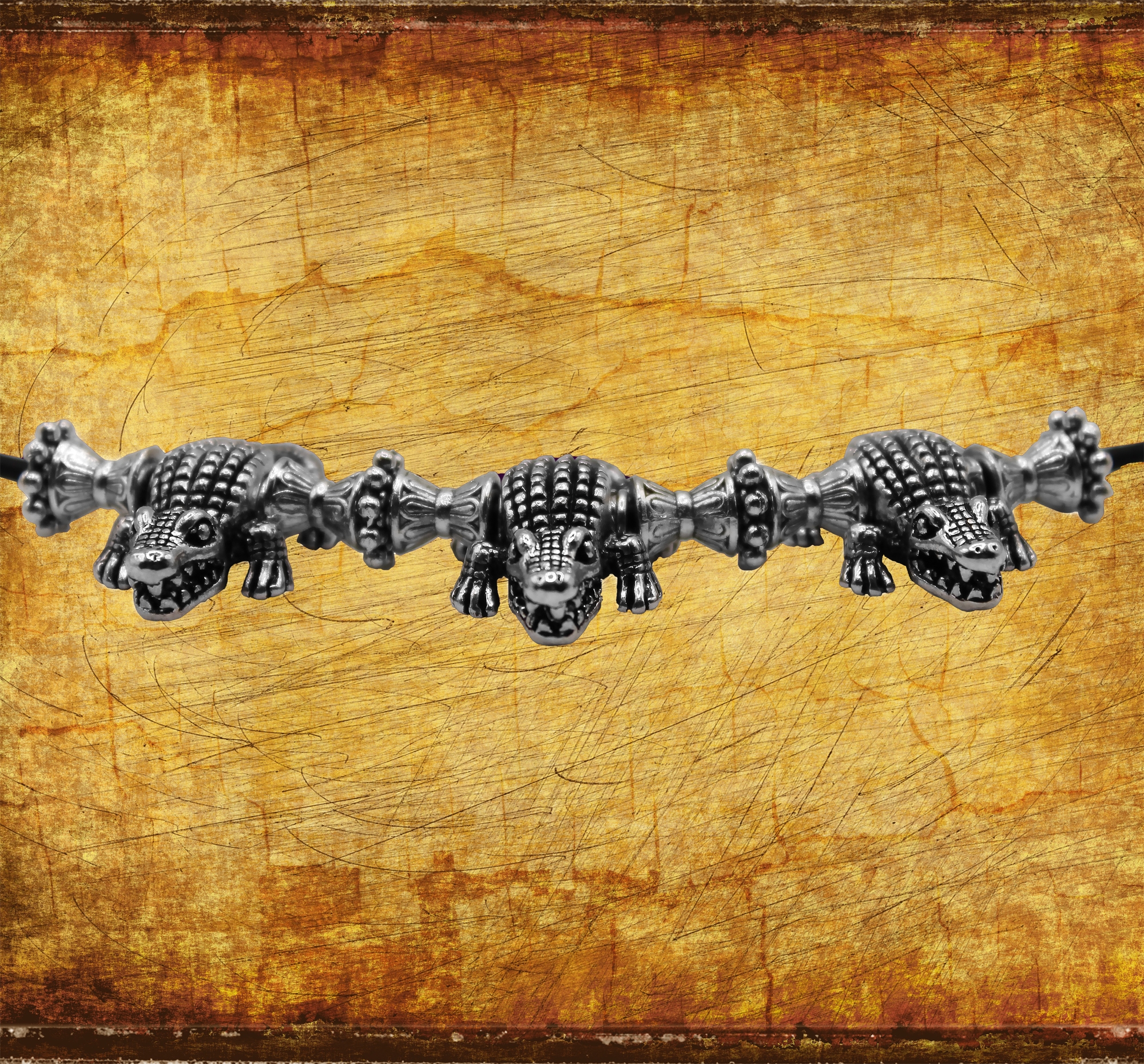 Мужское Винтажное Ожерелье с Аллигатором