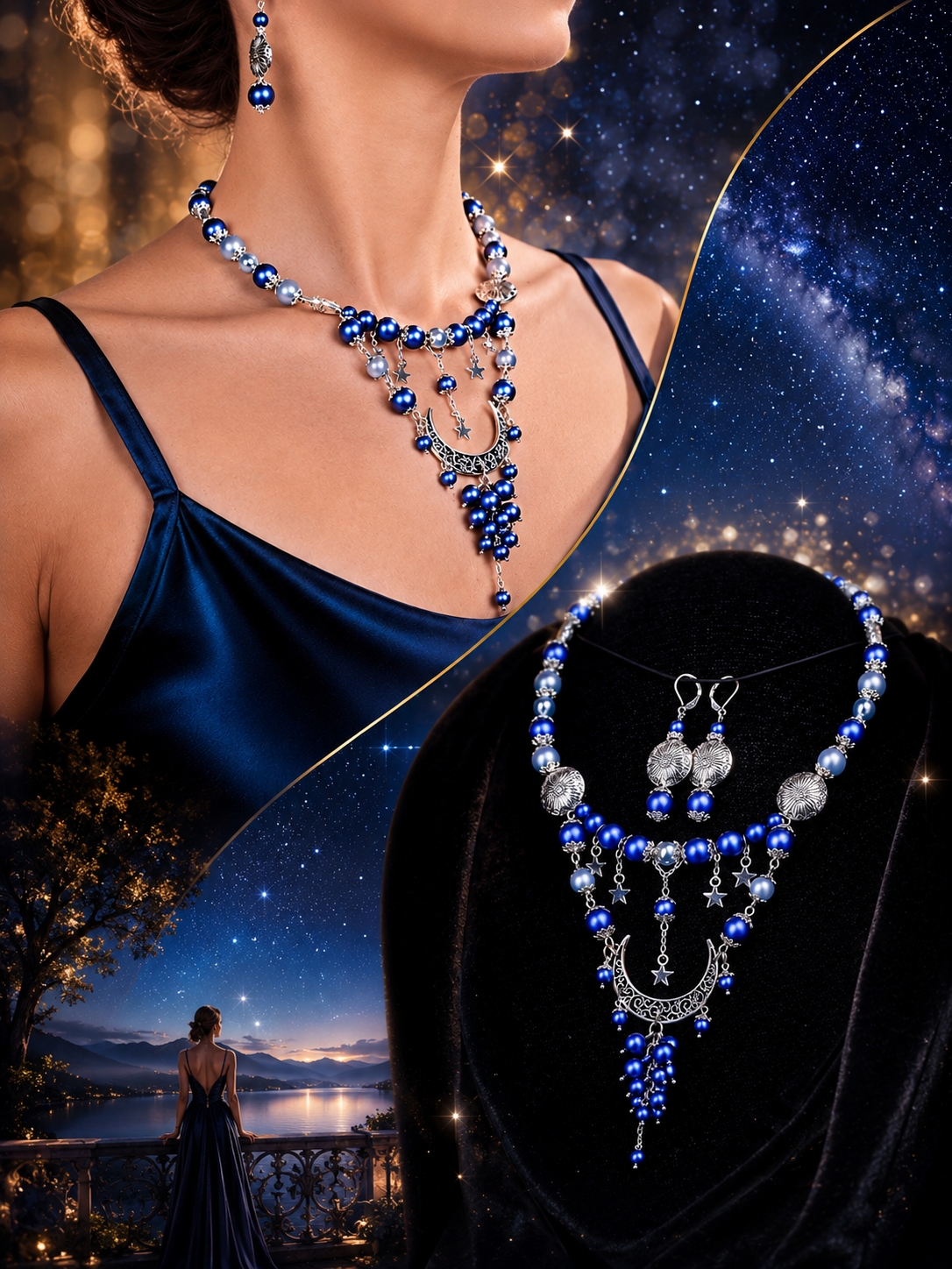 Роскошный Комплект «Лунная Императрица» с жемчугом Swarovski 🌙💎✨
