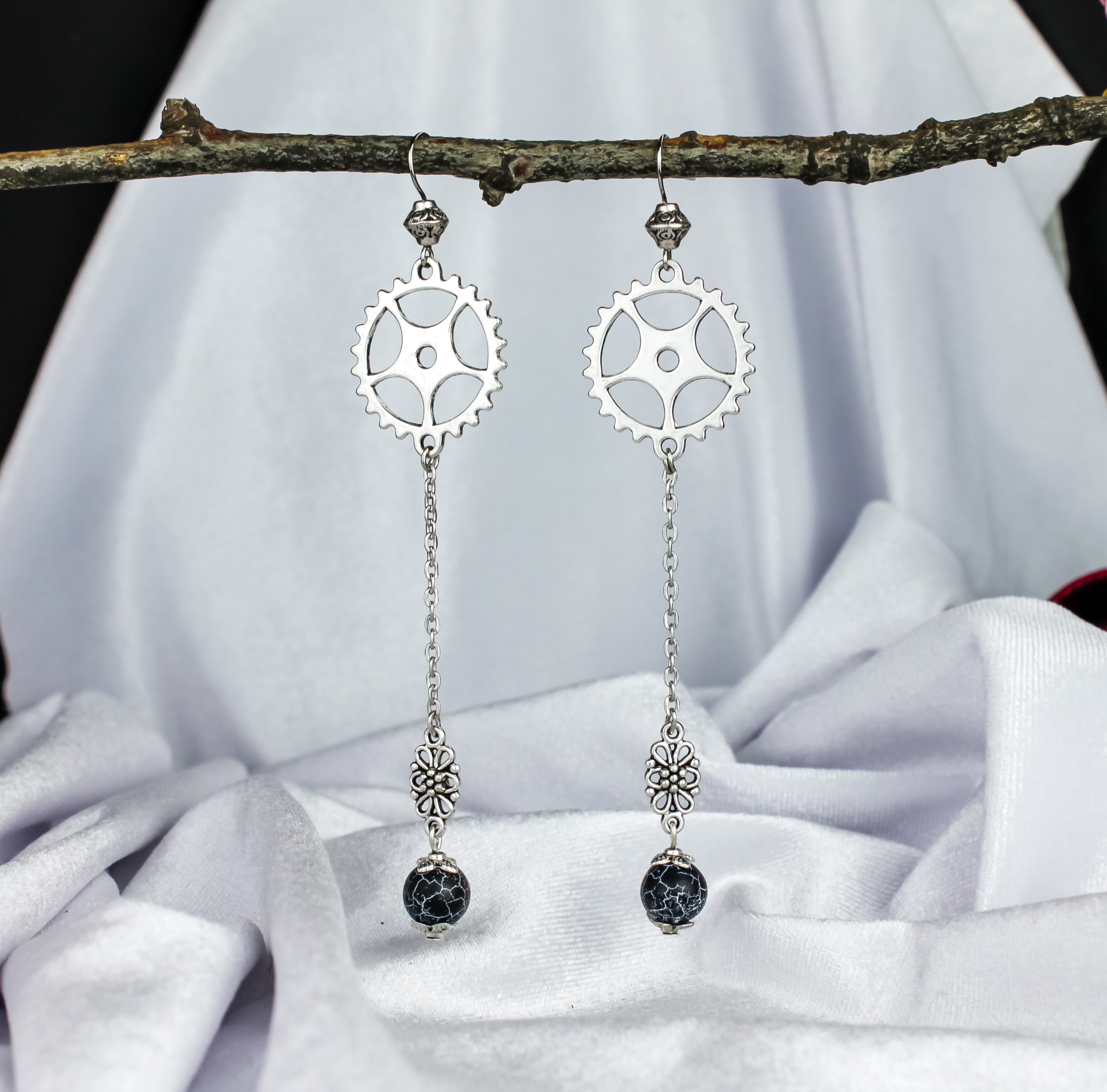 Изображение 4 товара Винтажный Стимпакт Комплект Украшений с Пиритом и Агатом