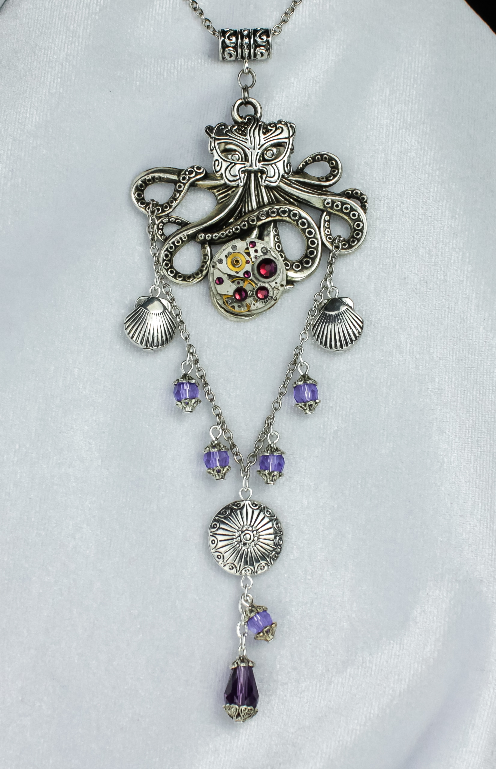 Стимпанк колье Осьминог с механизмом