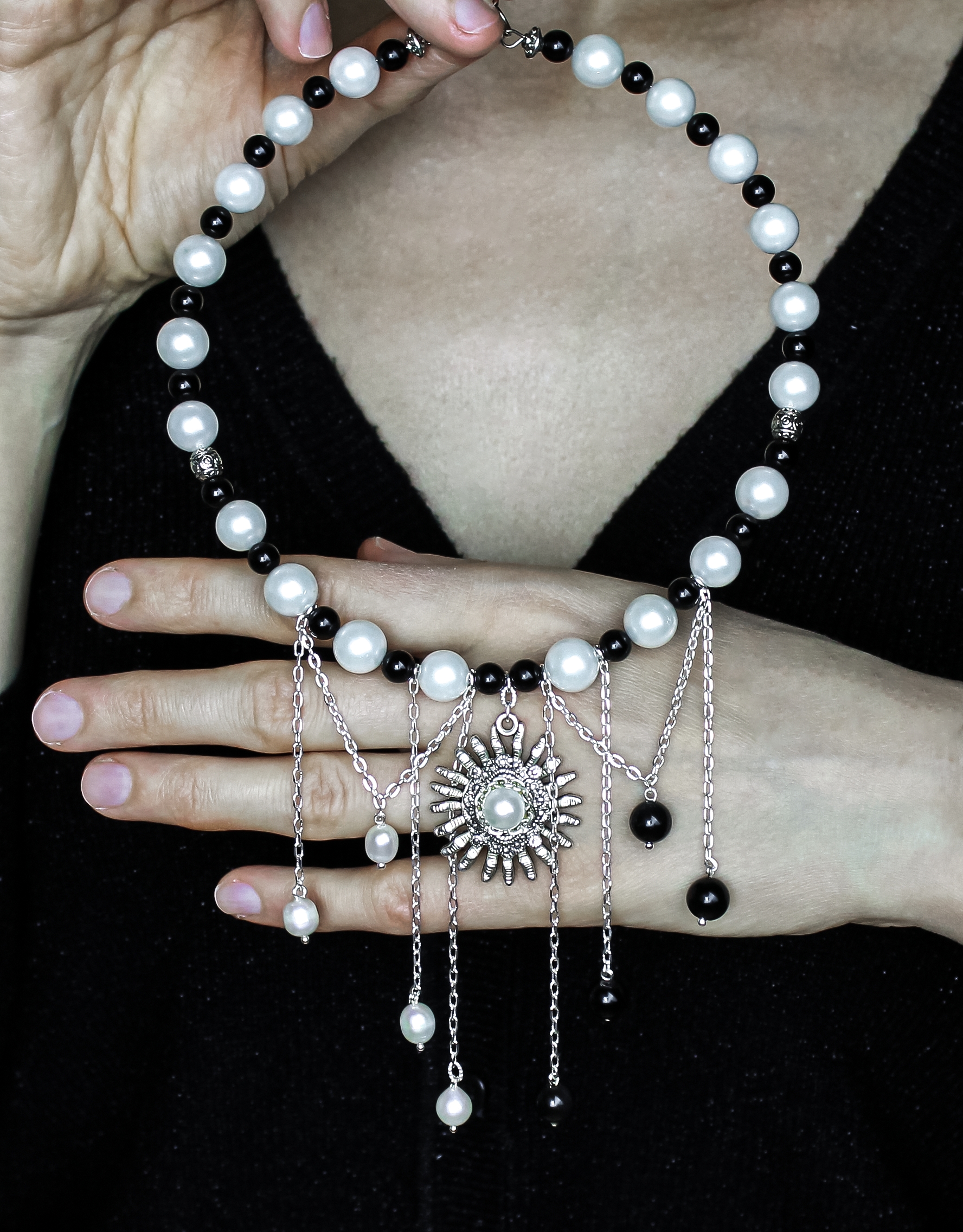 Винтажный комплект украшений «Мягкий лунный свет» — натуральный жемчуг - фото товара