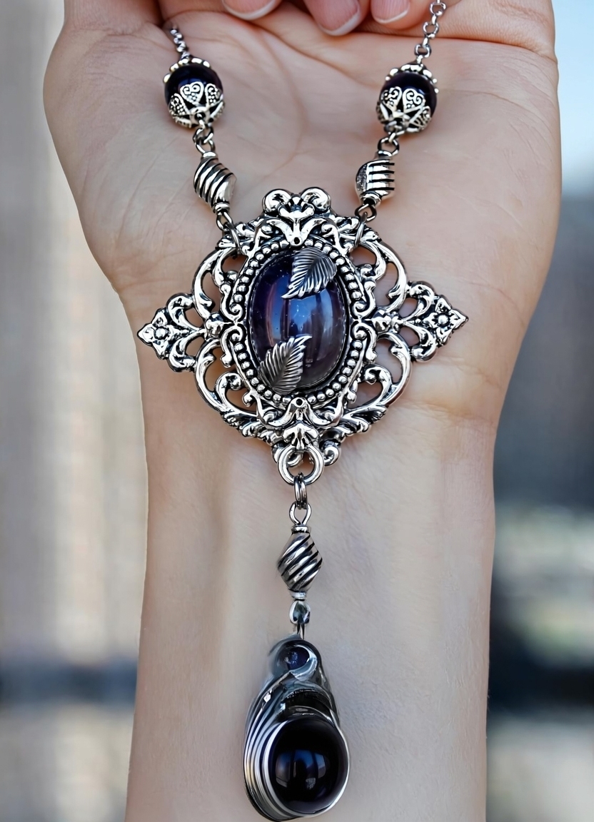 Изображение 2 товара Винтажный Комплект Украшений с Натуральным Аметистом