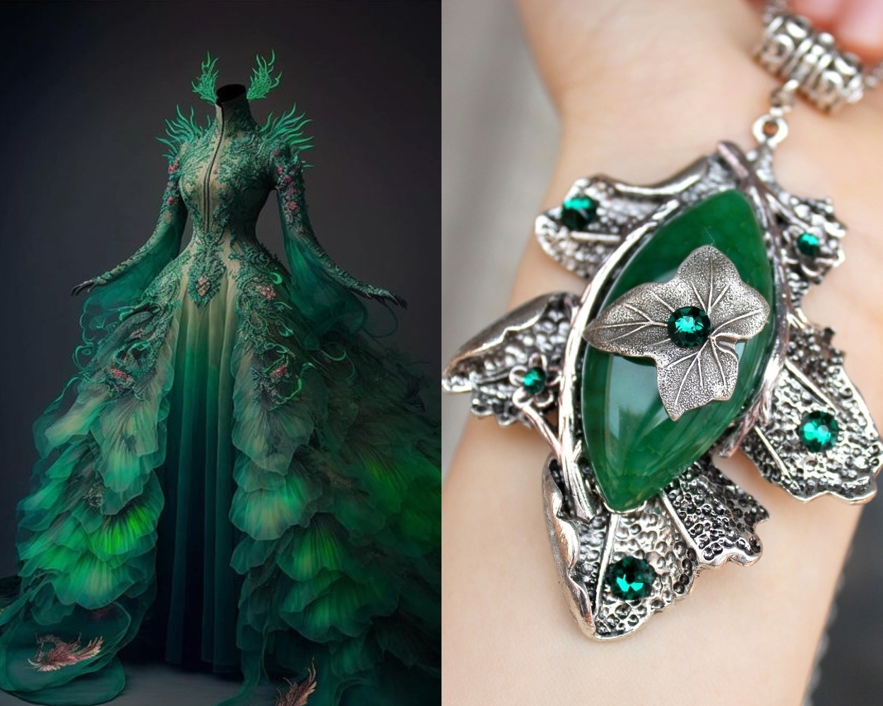 Дополнительное фото товара Винтажный Кулон с Агатом и Сваровски "Mаgiсаl Fоrеst"