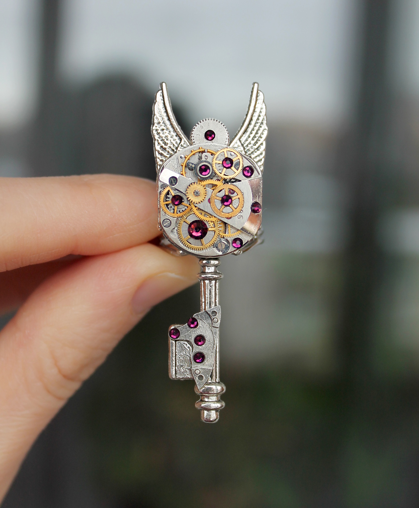 Дополнительное фото товара Стимпанк кольцо с Редким Часовым Механизмом