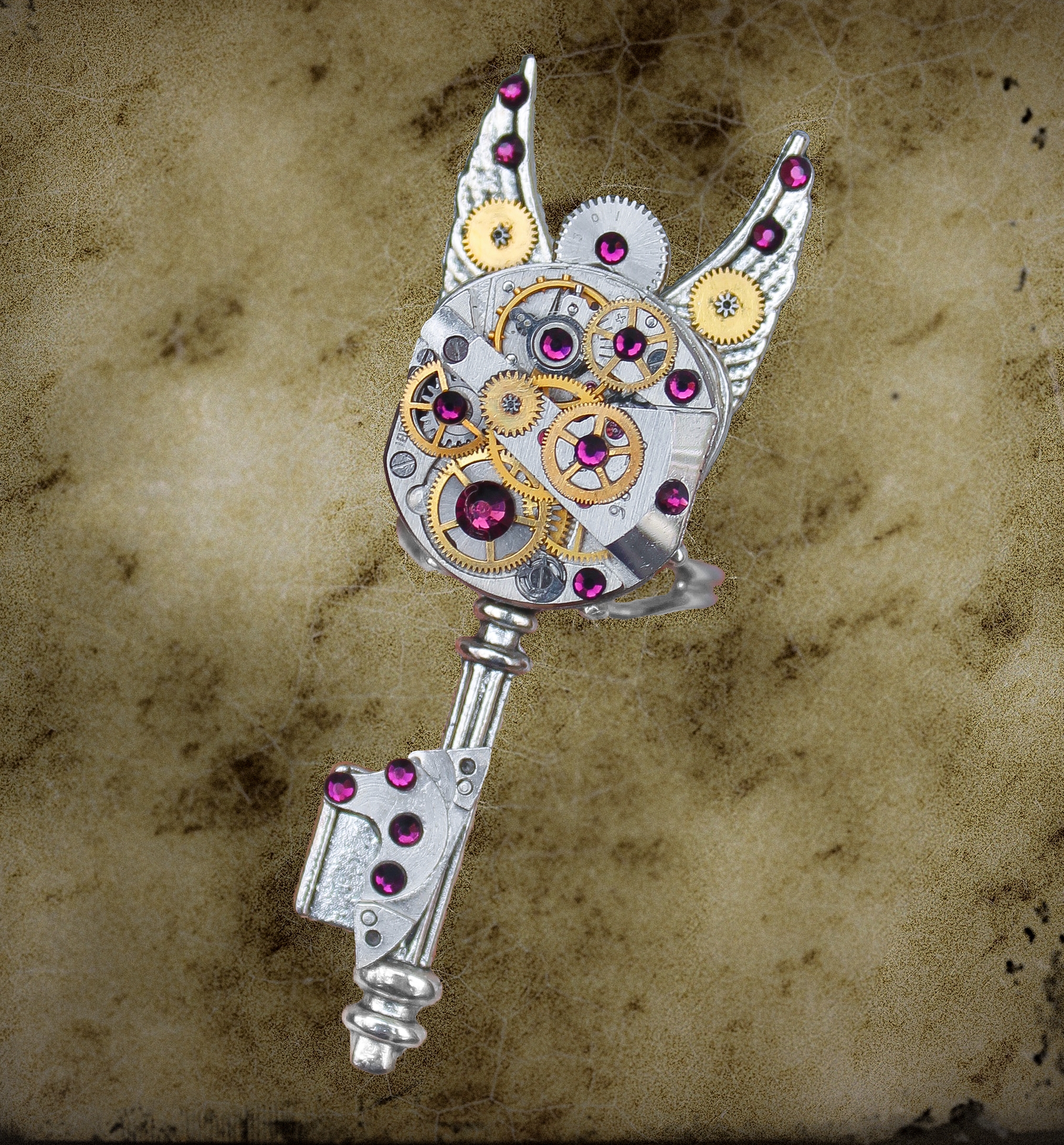 Изображение 3 товара Стимпанк кольцо с Редким Часовым Механизмом