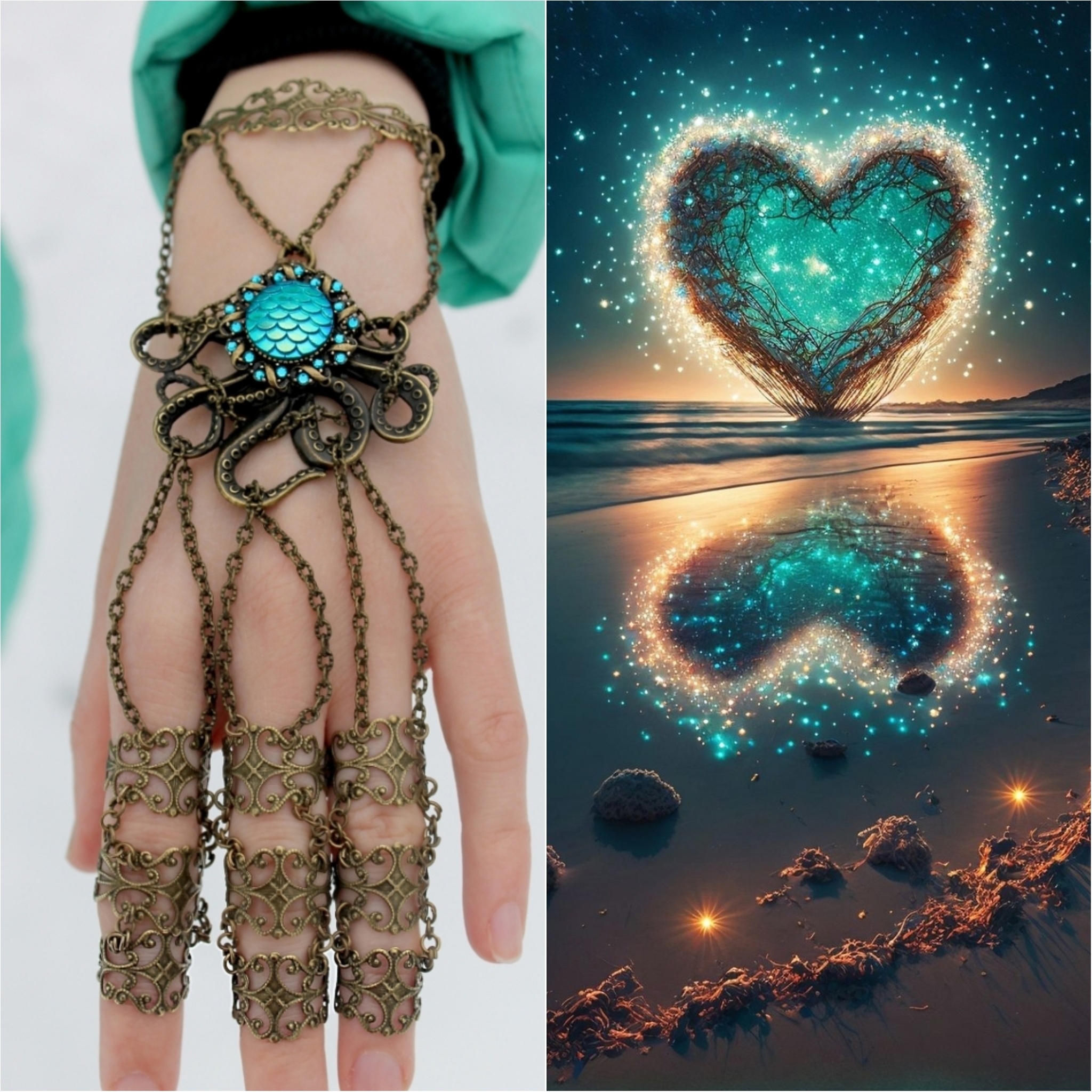 Дополнительное фото товара Винтажный Слейв -Браслет с Осьминогом