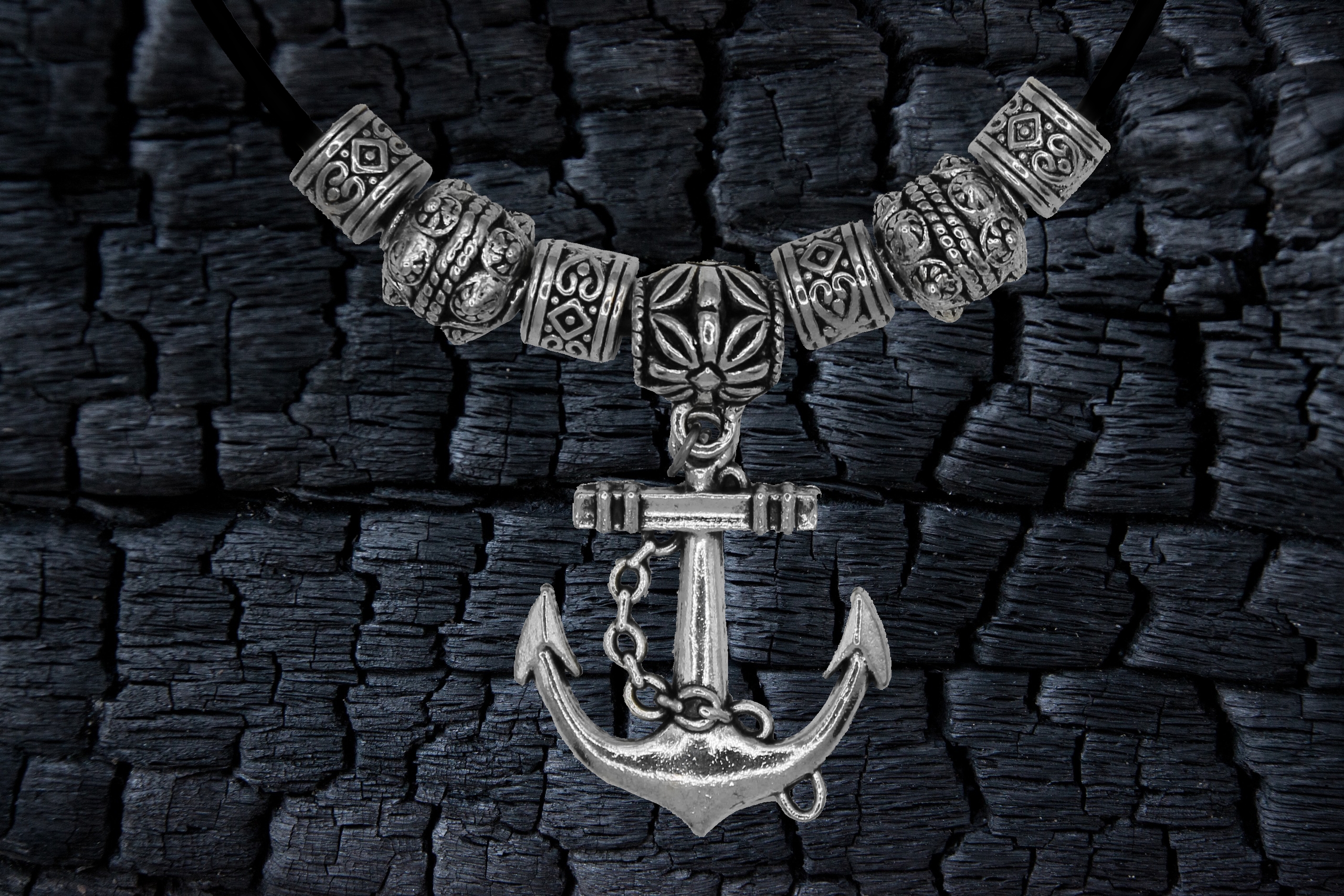 Дополнительное фото товара Мужское Винтажное Ожерелье с Якорем