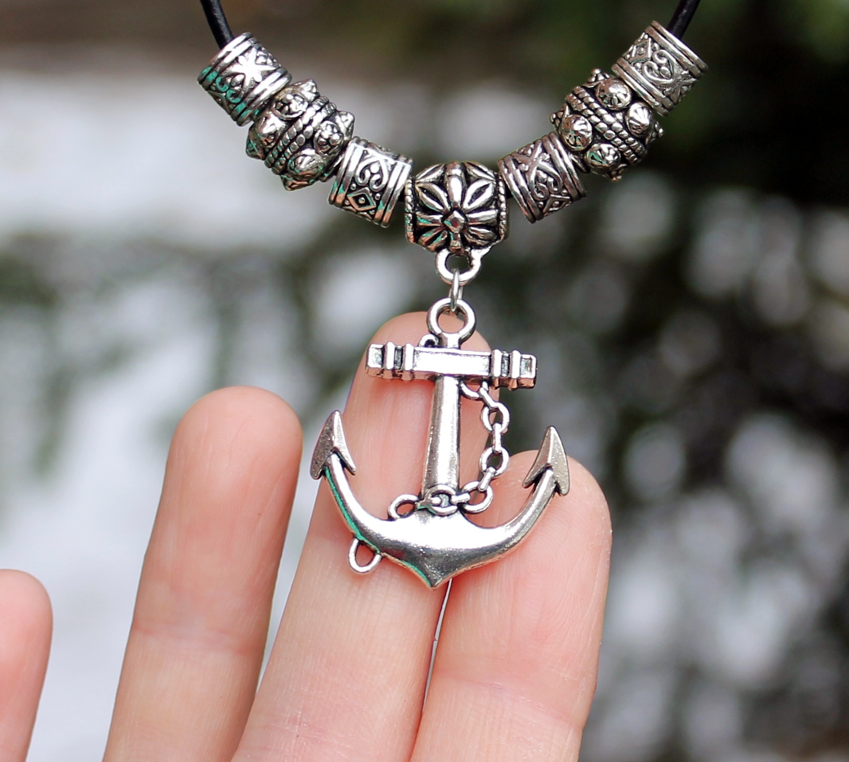 Изображение 2 товара Мужское Винтажное Ожерелье с Якорем