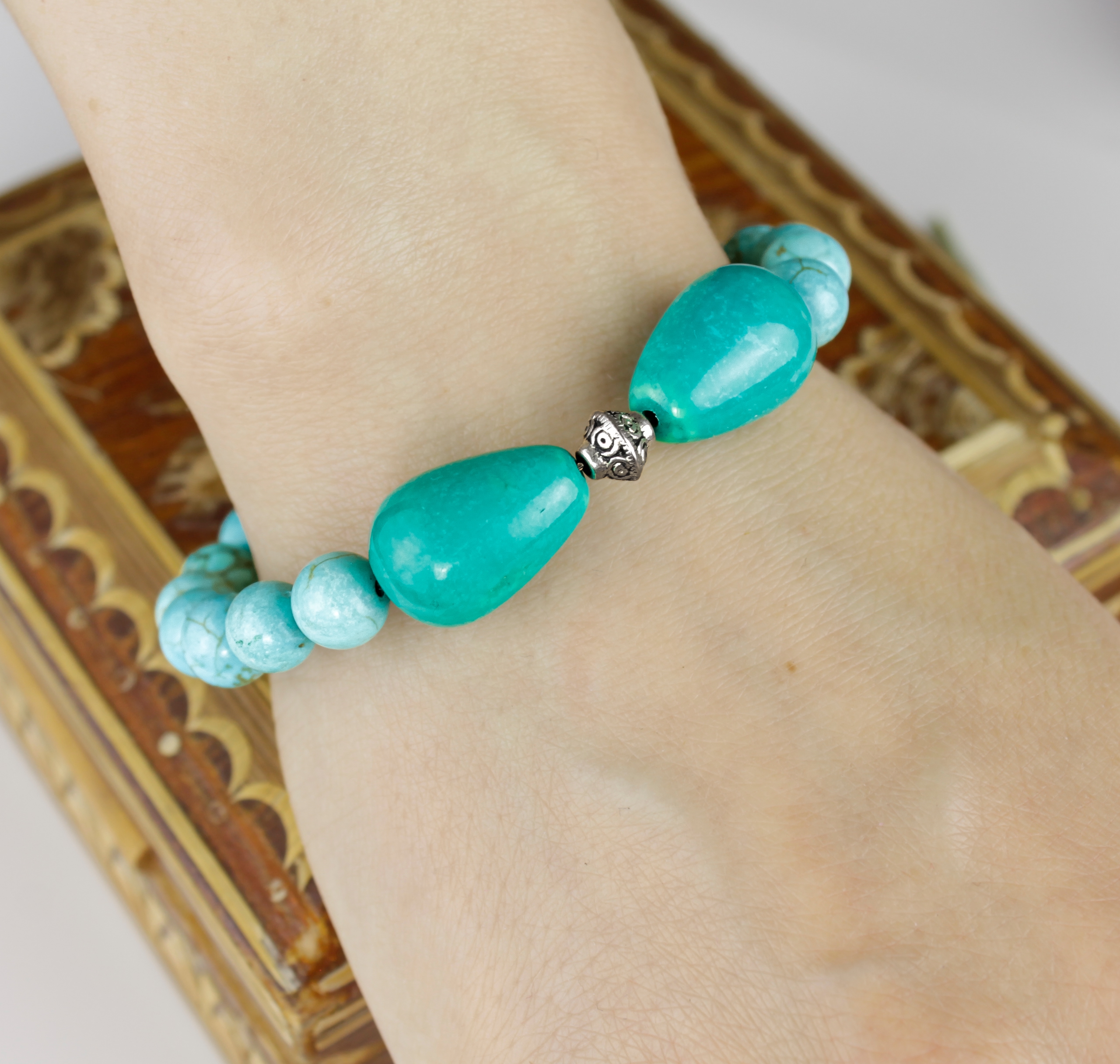 Дополнительное фото товара Красивый Браслет "Принцесса" с Натуральной Бирюзой