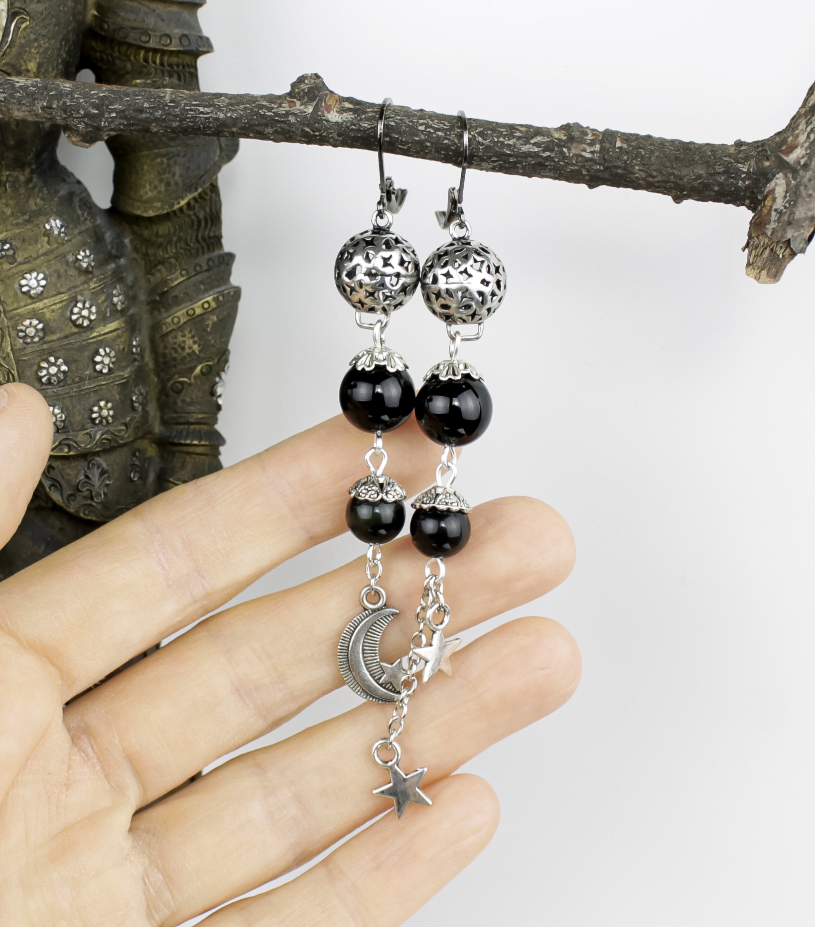 Винтажный Бохо Мистический  Комплект Украшений "Небесная Вуаль" с Обси - фото товара