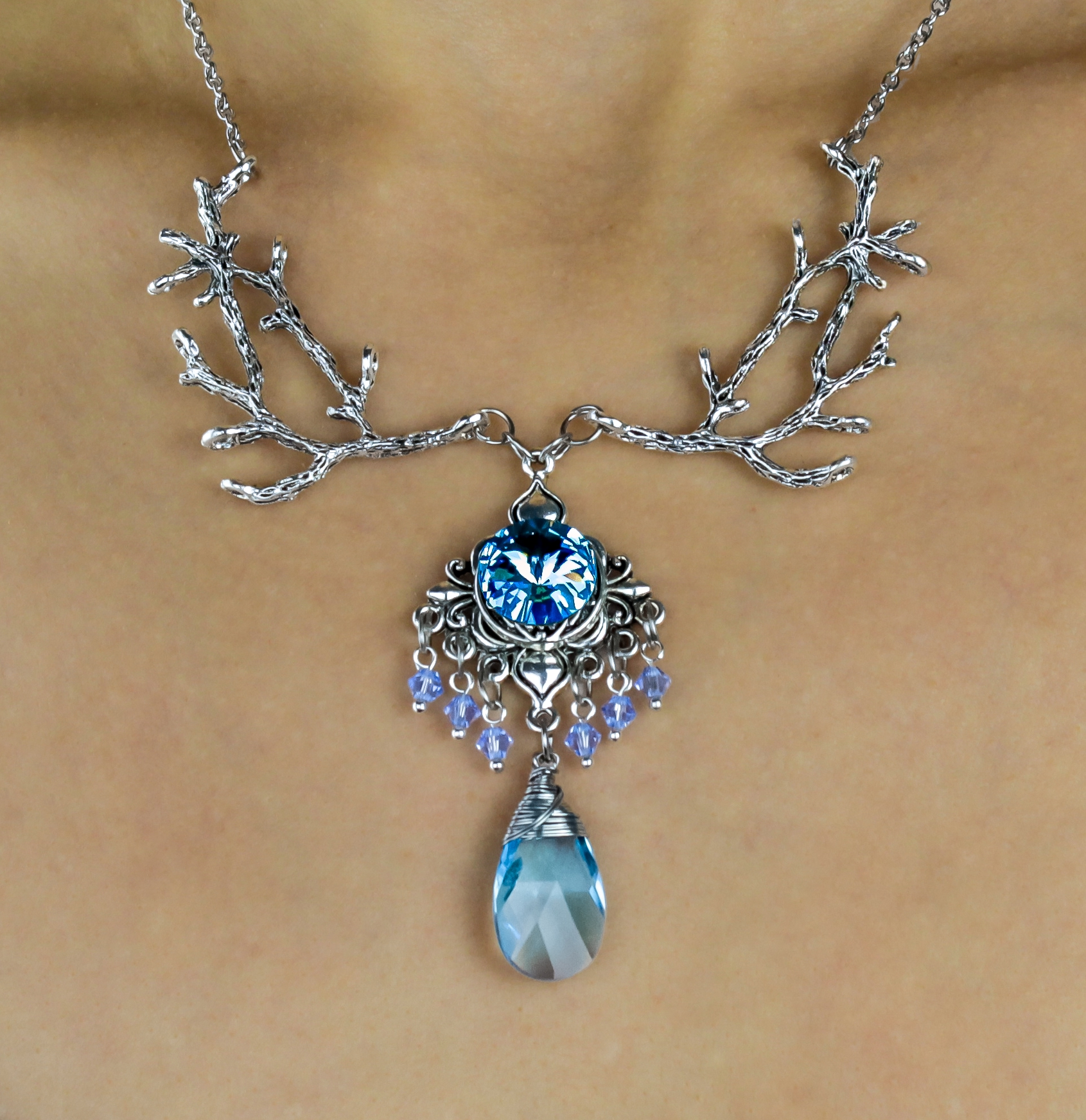 Изображение 3 товара Винтажное Колье "Утренняя Роса" со Сваровски