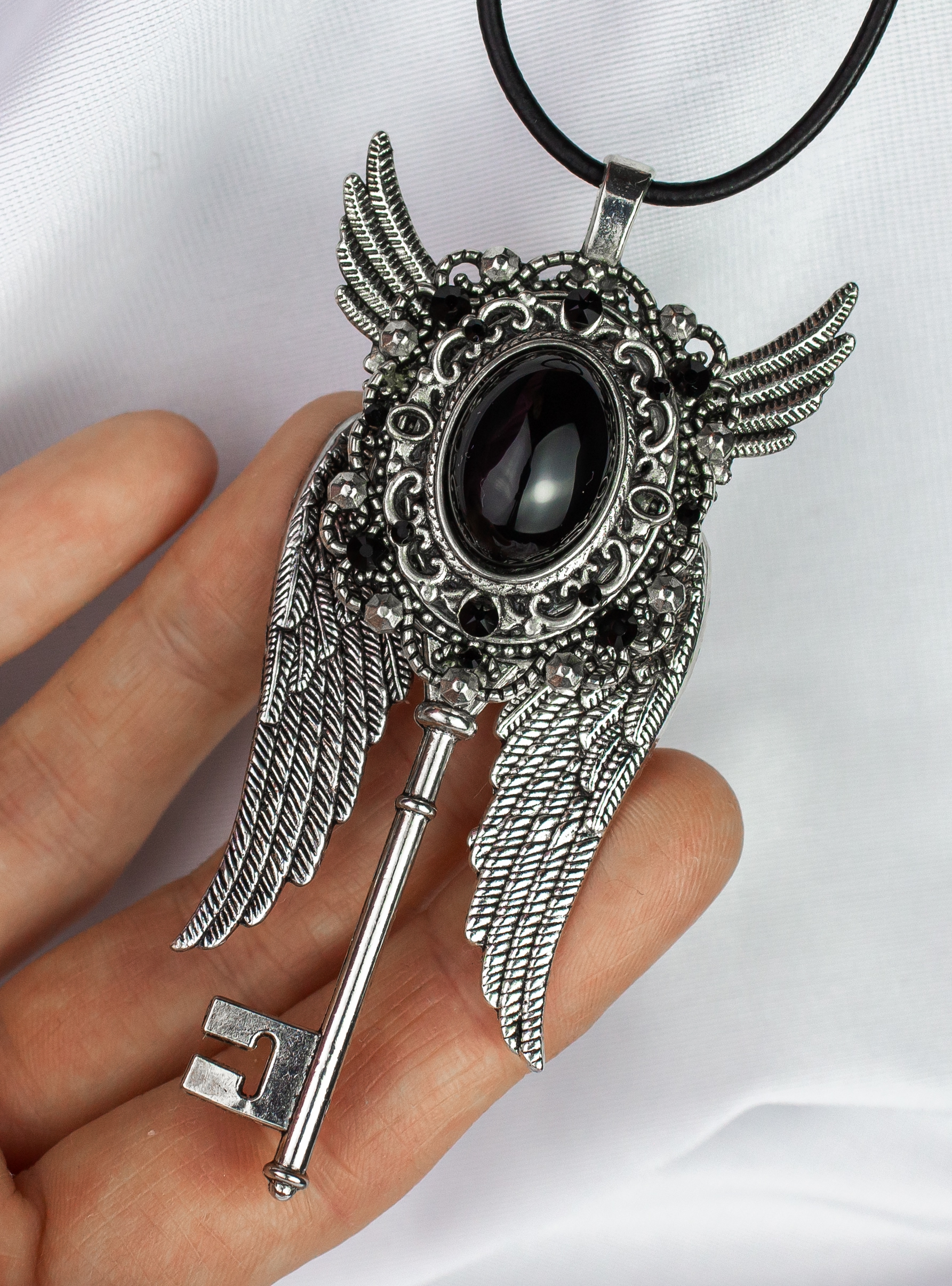 Изображение 2 товара Винтажный Кулон - Ключик  с Обсидианом