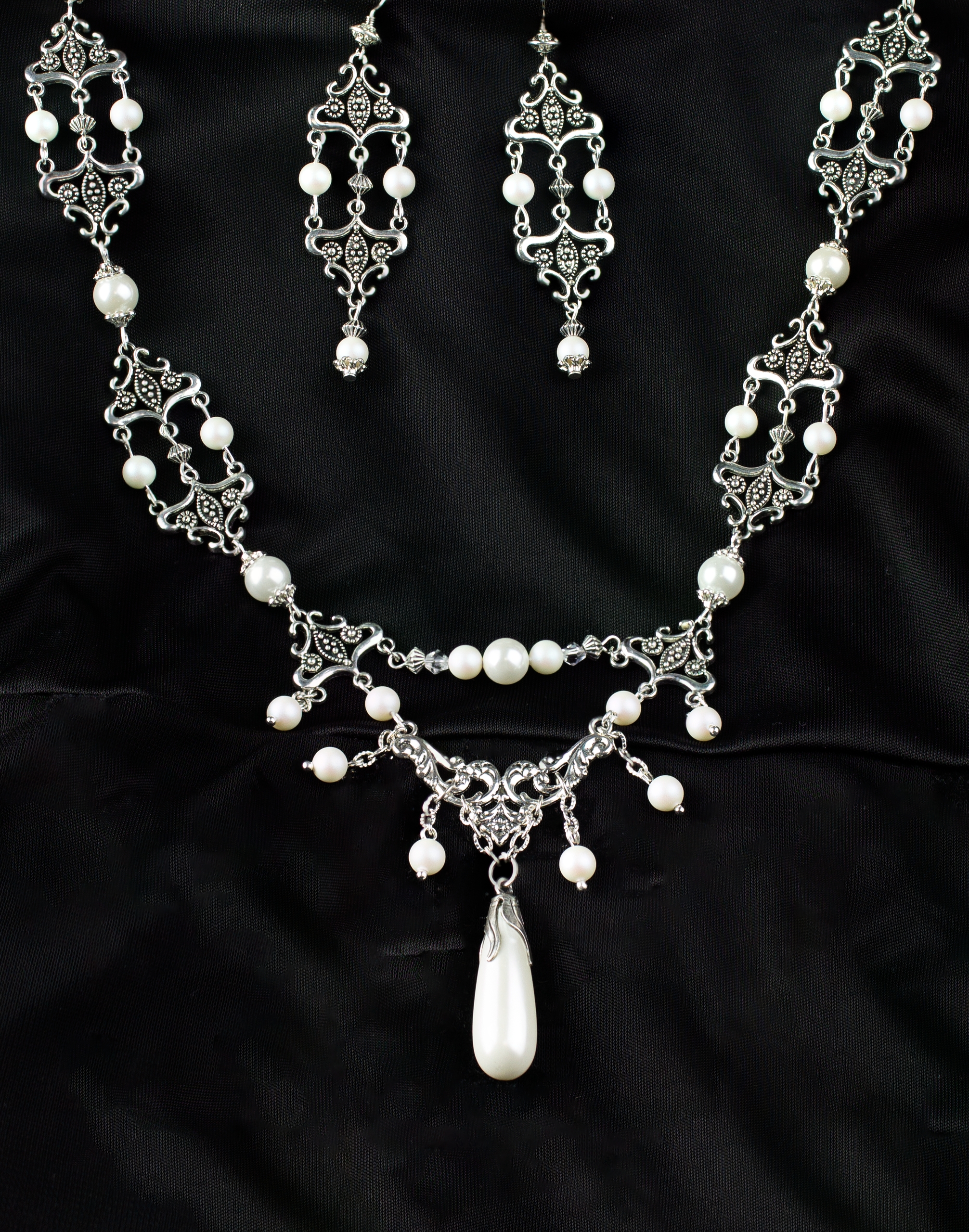 Изображение 3 товара Изящный комплект с натуральным жемчугом и жемчугом Swаrоvski