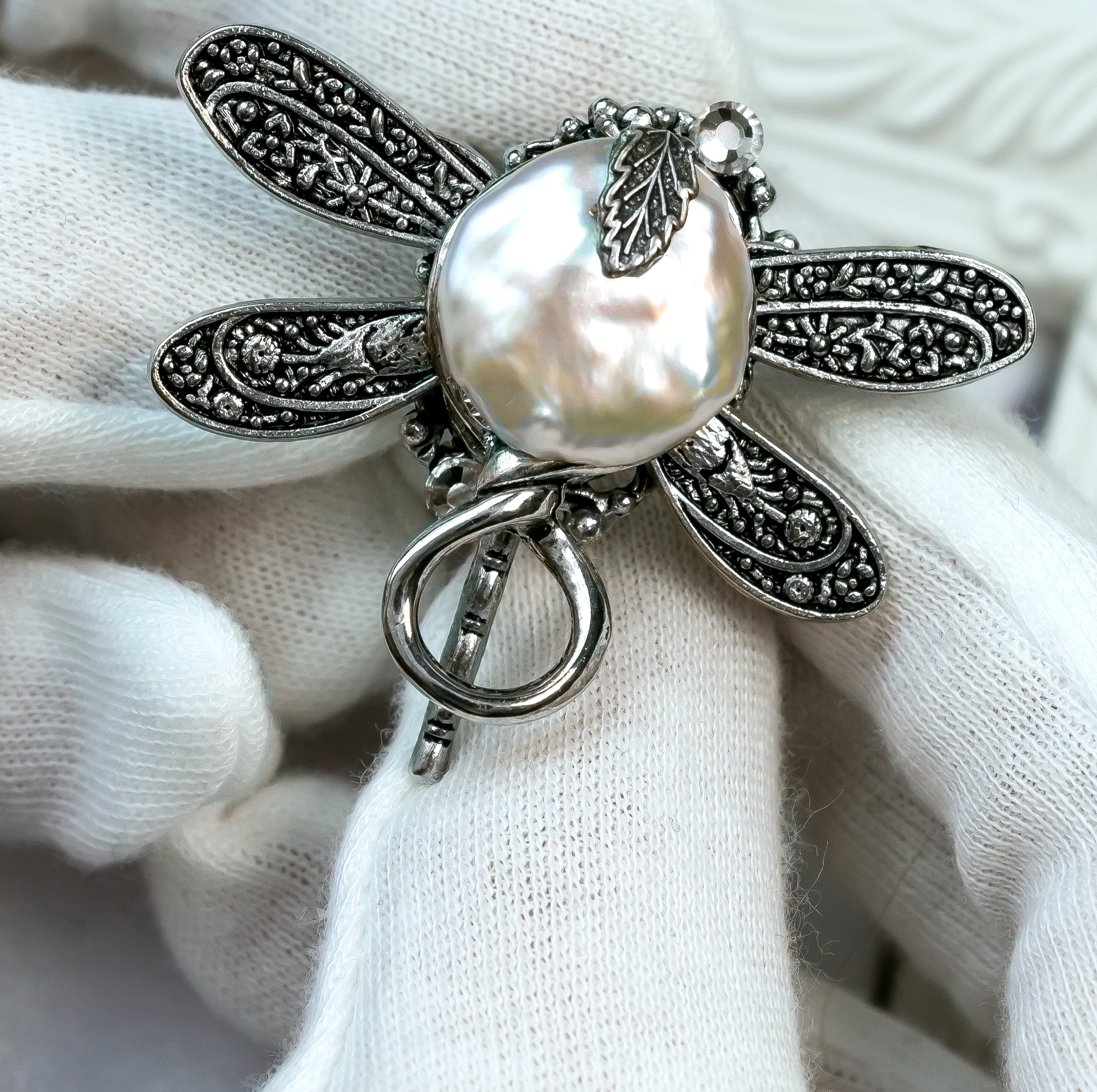 Изображение 2 товара Винтажное Кольцо с  Натуральным Жемчугом "Жемчужное Cияние"