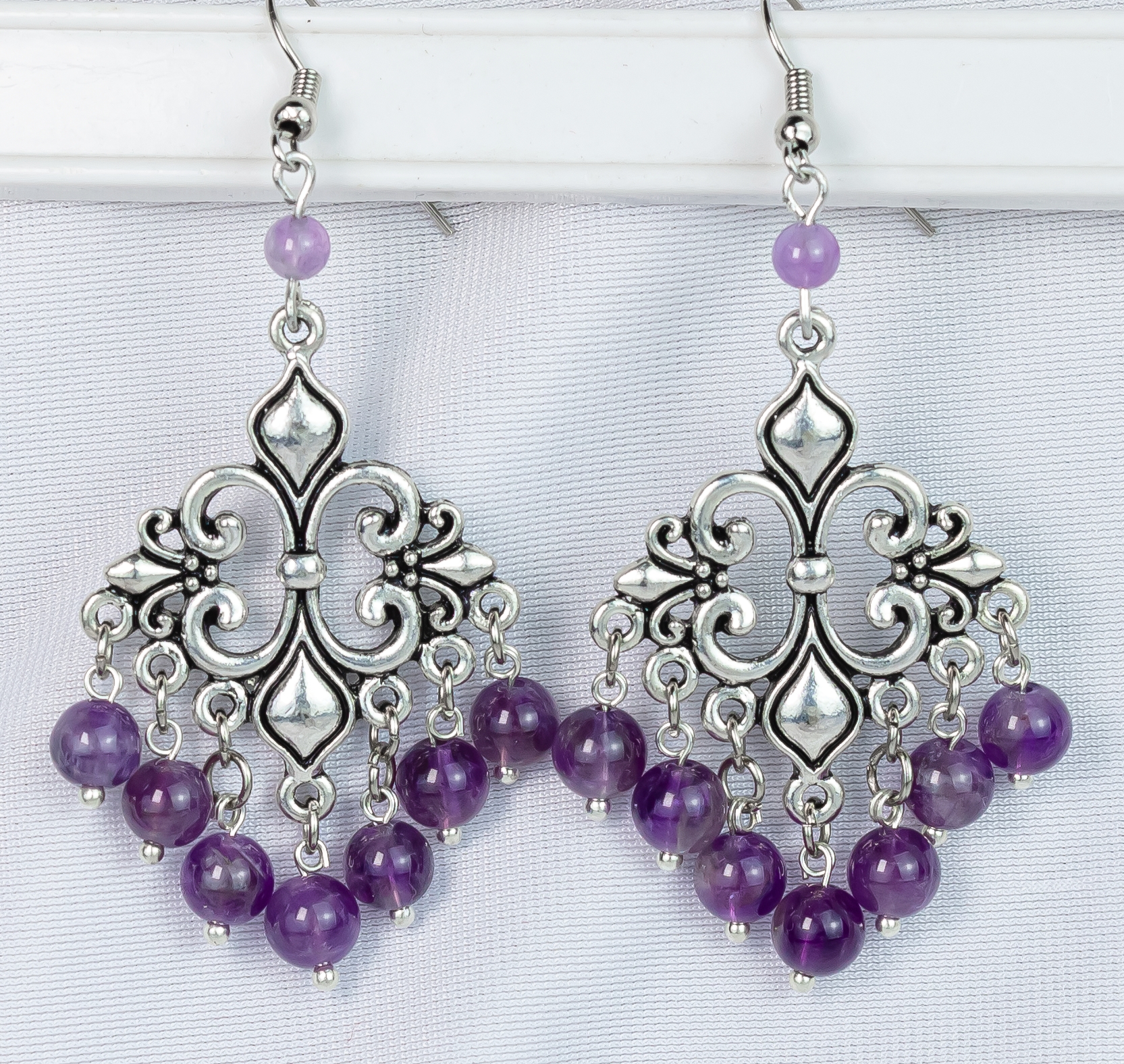 Дополнительное фото товара Комплект Украшений с Натуральным Аметистом и Совой "Лес Мудрой Совы"