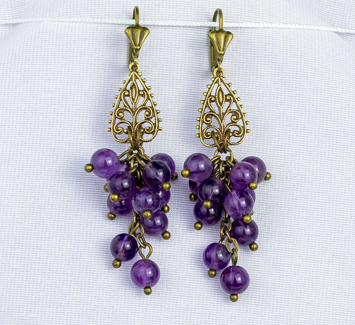 Дополнительное фото товара Винтажный Комплект Украшений "Сердце Аметиста" с Натуральным Аметистом