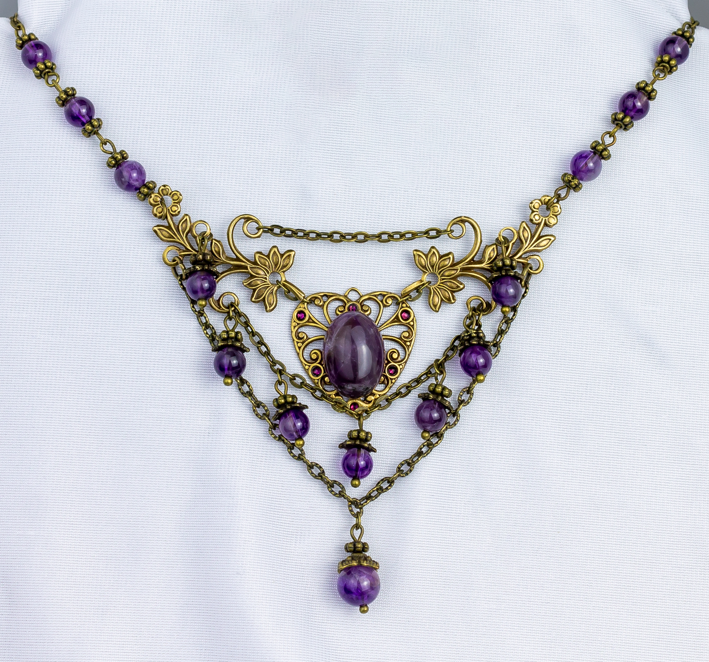 Изображение 3 товара Винтажный Комплект Украшений "Сердце Аметиста" с Натуральным Аметистом