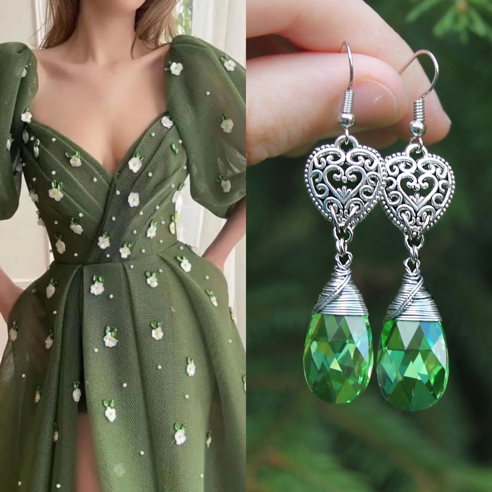 Дополнительное фото товара Серьги с кристаллами Swаrоvski Сердце Леса