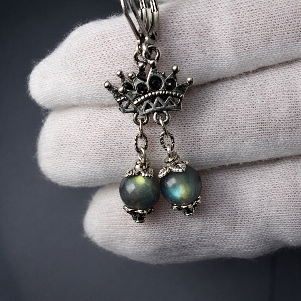 Изображение 3 товара Комплект Украшений: Кулон и Серьги с Редким Лабрадором «Сокровище»