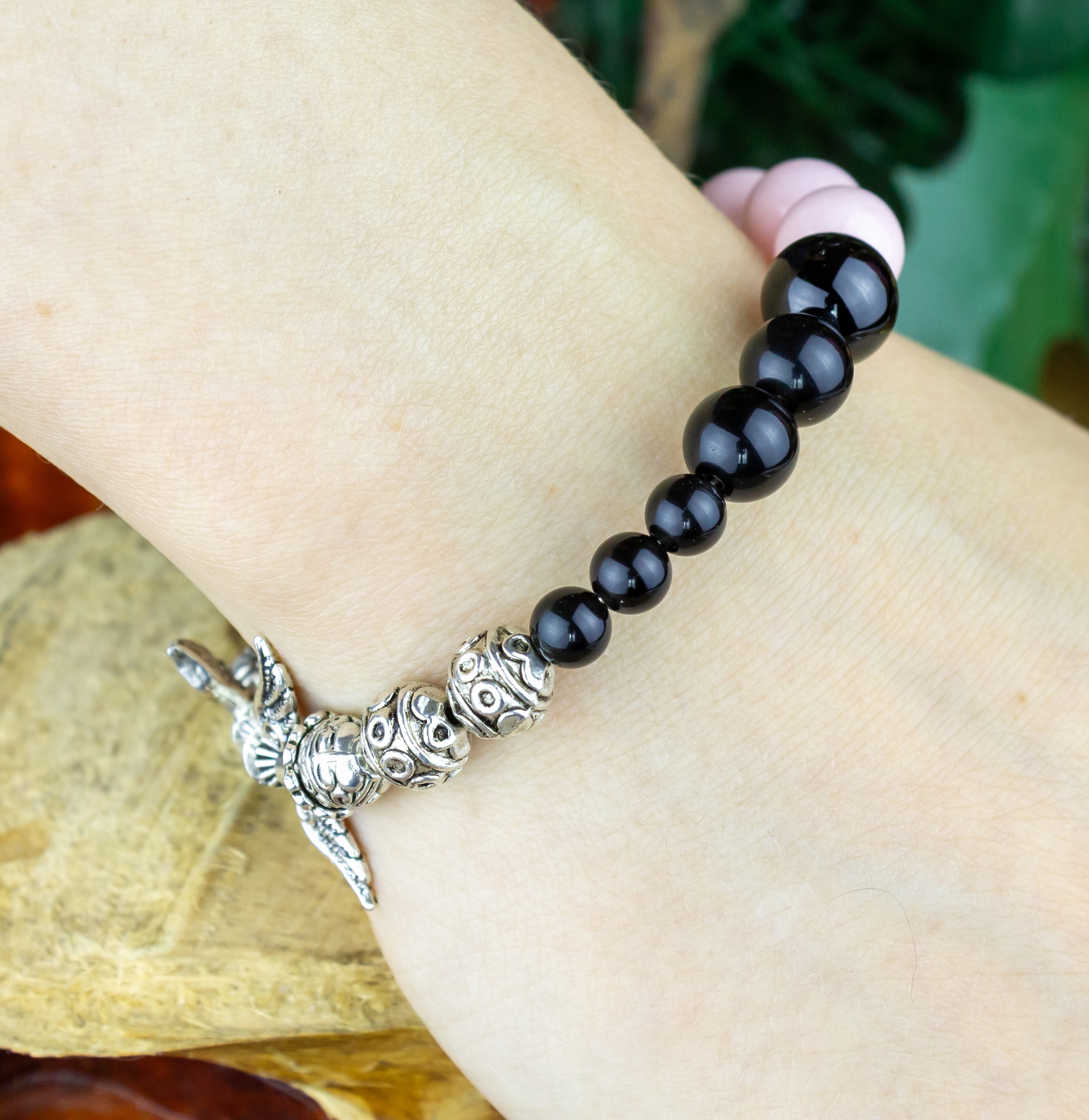 Изображение 2 товара Браслет "Вдохновение" с Натуральными Камнями-Обсидианом и Жадеитом