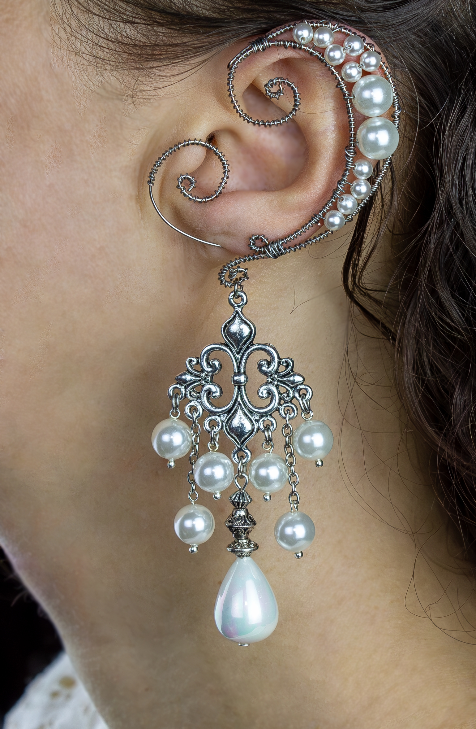 Дополнительное фото товара Комплект из Двух Каффов 👑Коронация👑 с Натуральным Жемчугом