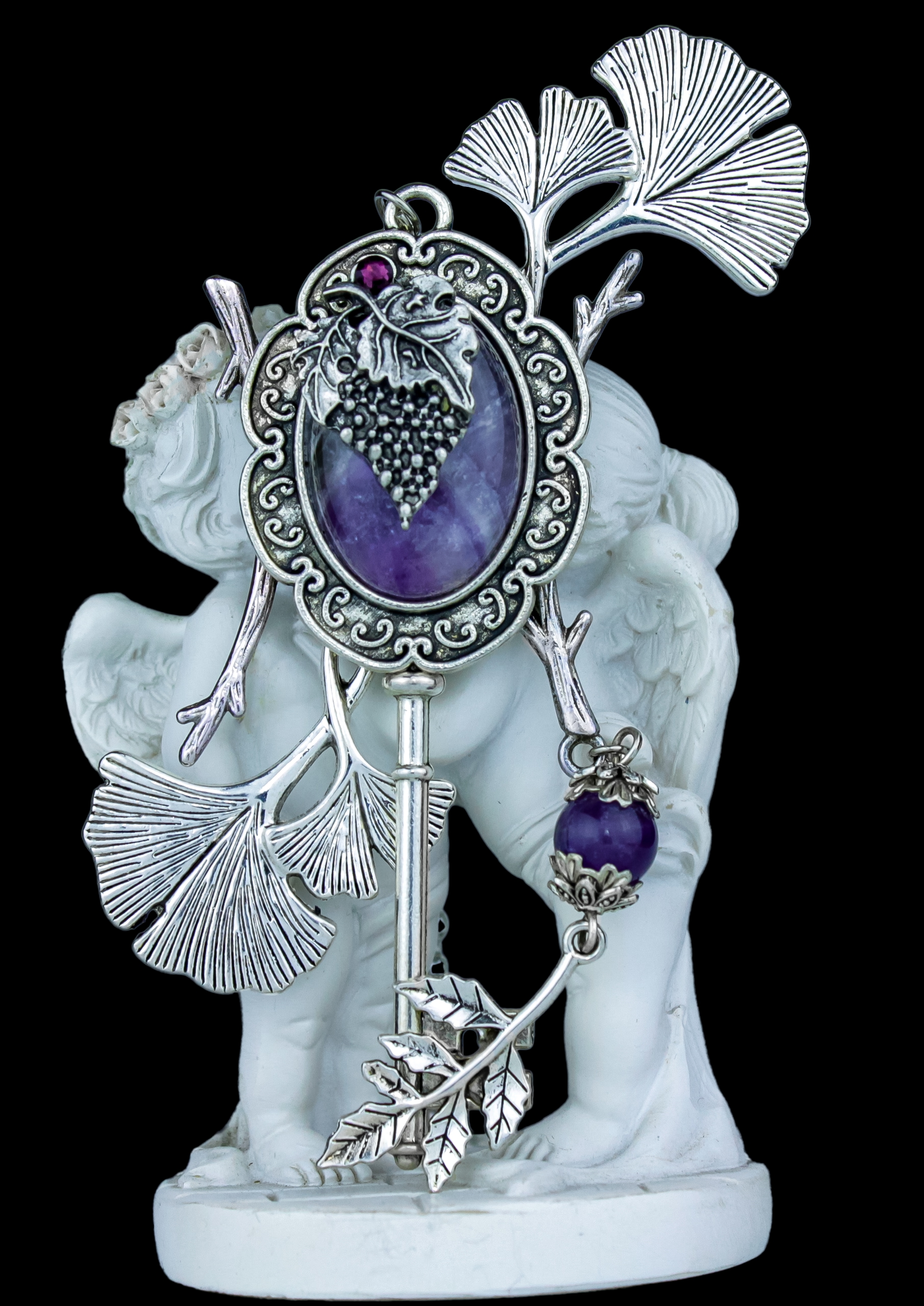 Дополнительное фото товара Винтажный Ключик с Натуральным Аметистом "Чародейка"