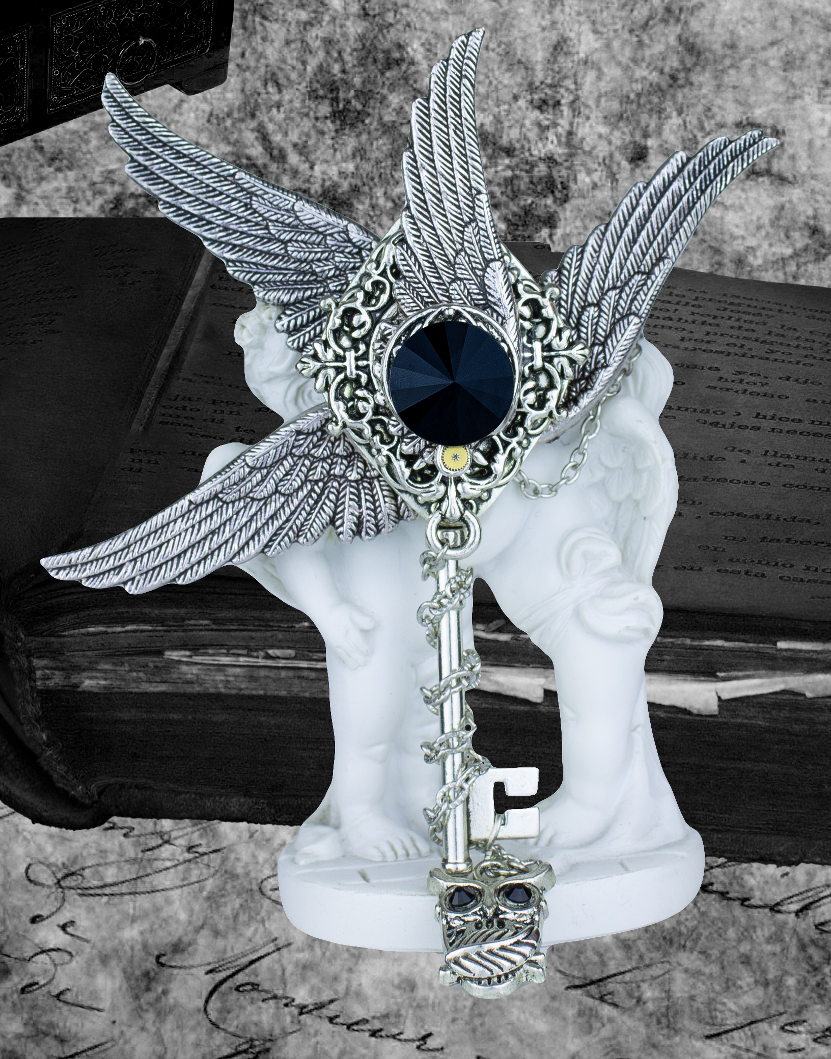 Изображение 2 товара Винтажный Комплект Украшений "Легенды Совы" со Swаrоvski, Совой и Крыльями