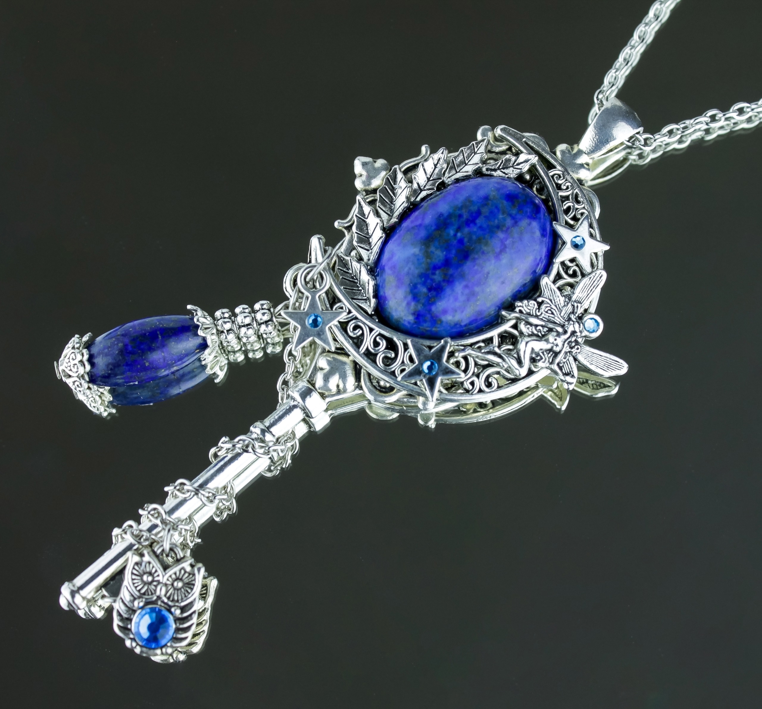 Дополнительное фото товара Красивый Комплект Украшений "Магическая Ночь" с Натуральным Лазуритом