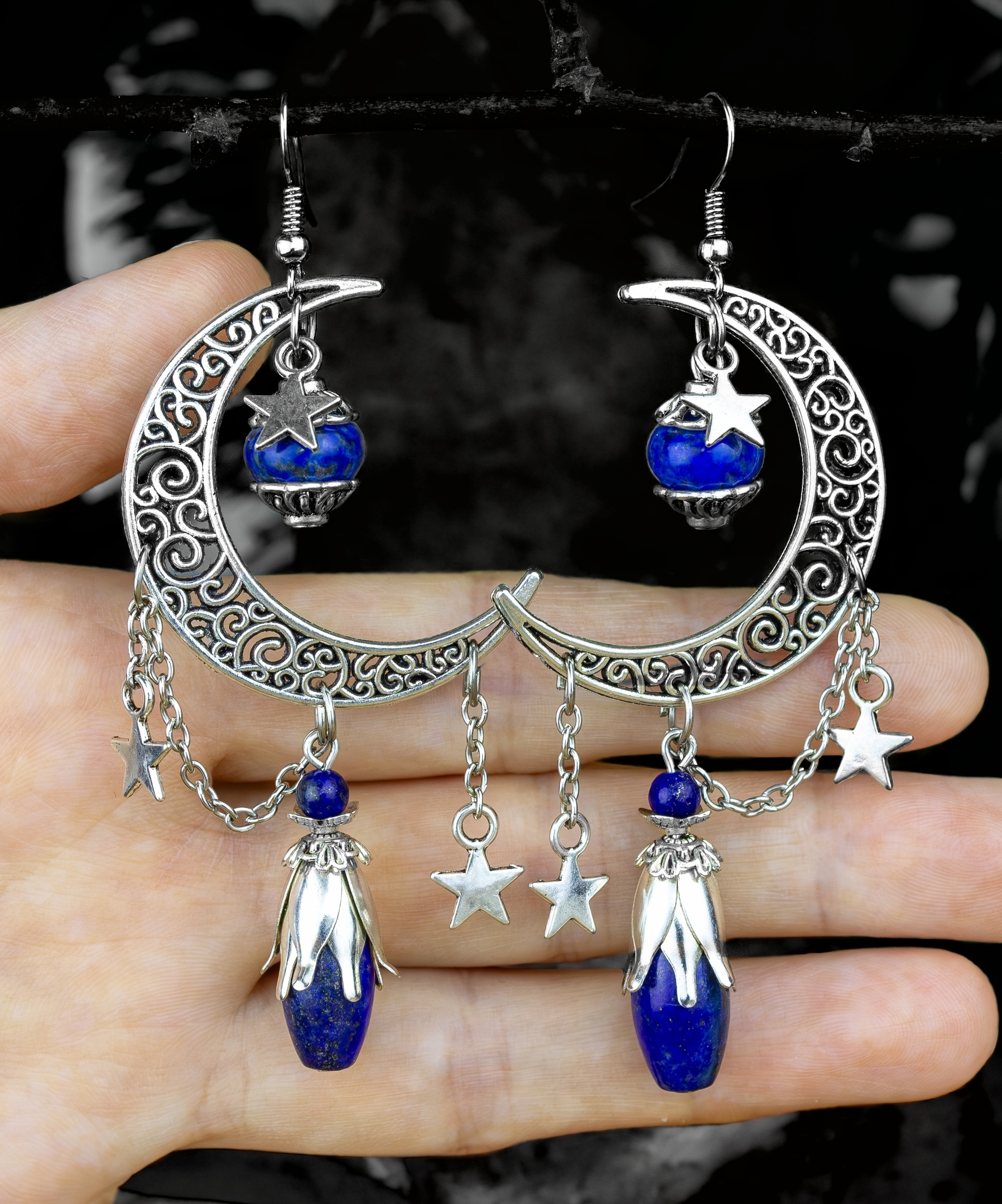 Изображение 2 товара Красивый Комплект Украшений "Магическая Ночь" с Натуральным Лазуритом