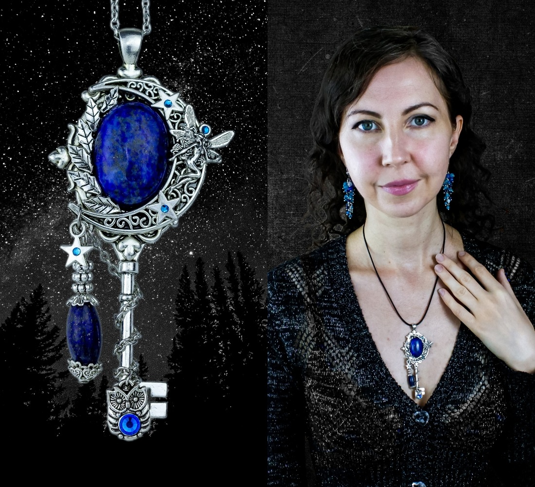 Изображение 3 товара Красивый Комплект Украшений "Магическая Ночь" с Натуральным Лазуритом