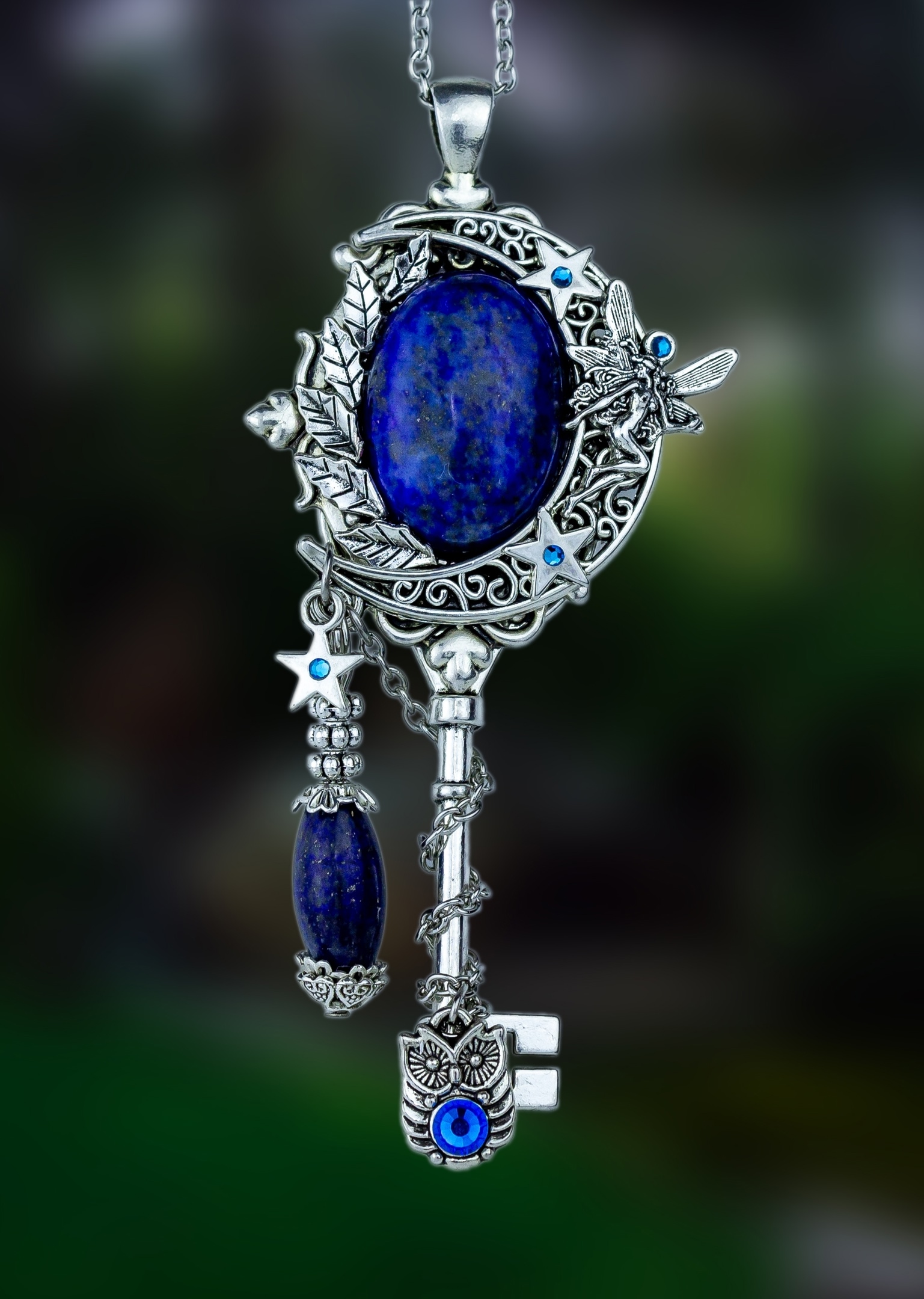 Изображение 4 товара Красивый Комплект Украшений "Магическая Ночь" с Натуральным Лазуритом