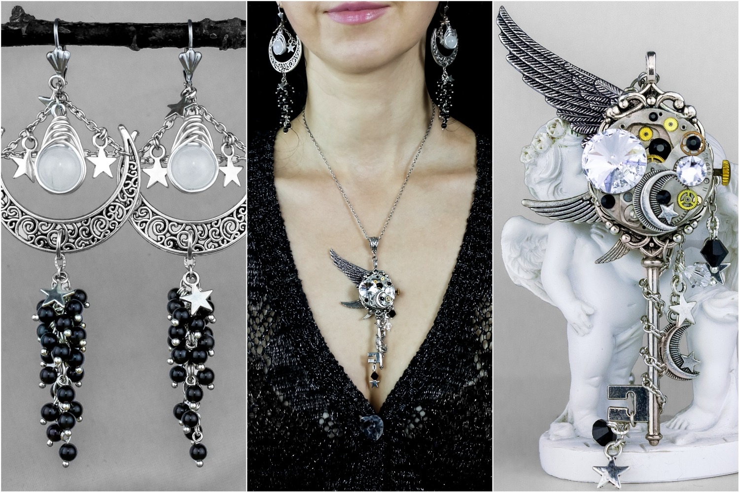 Роскошный Комплект Украшений с Натуральными Камнями, Swаrоvski и винта - фото товара