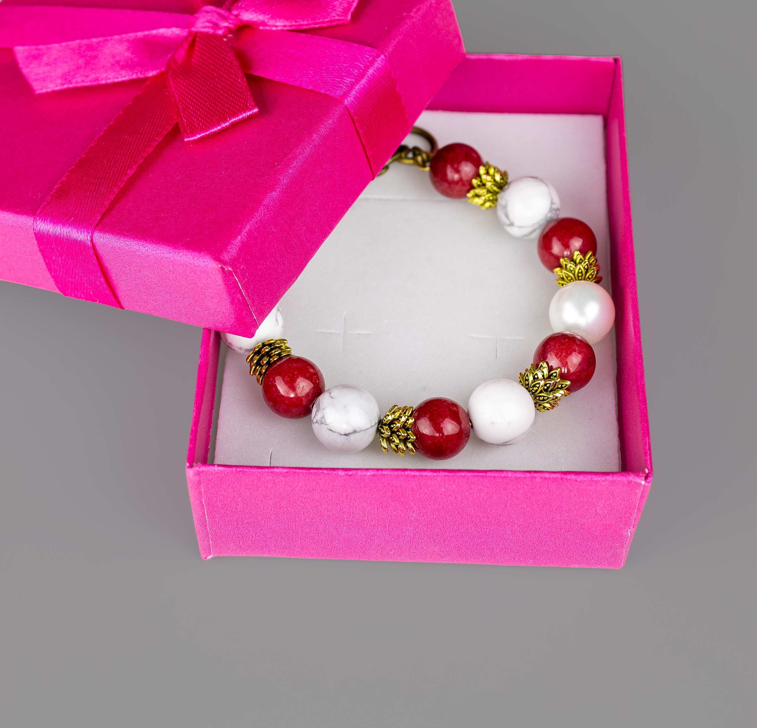 Дополнительное фото товара Браслет "Аристократка" с Натуральными Камнями - Турквенит, Жадеит, Жемчуг