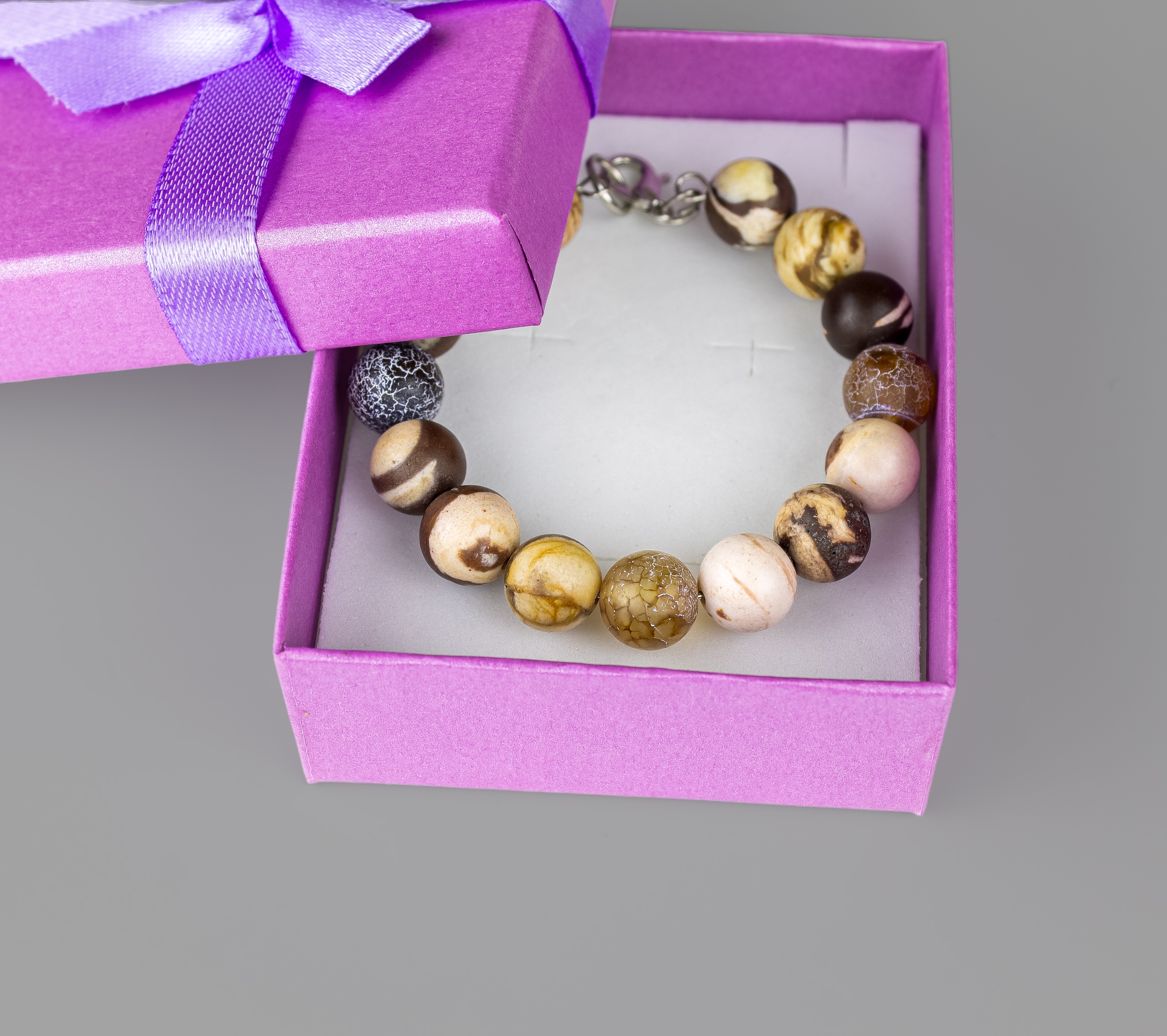 Изображение 2 товара Браслет "Финансовое Благополучие" с Натуральными Камнями -  Яшмой и Агатом