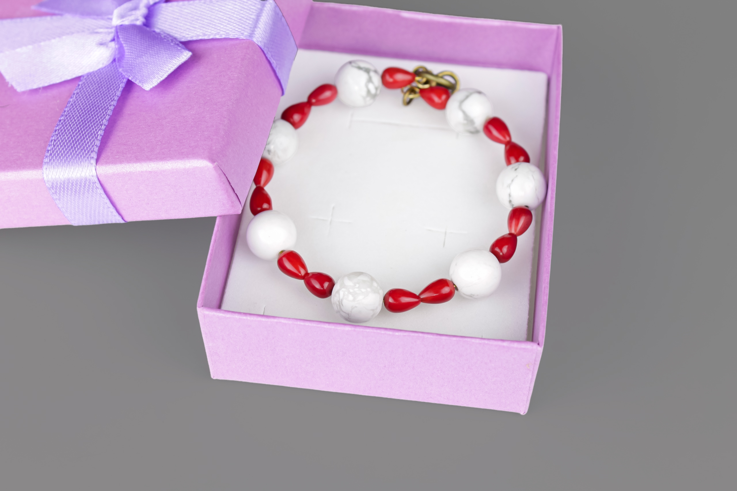 Дополнительное фото товара Браслет "Океан" с Натуральными Камнями - Кораллом и Турквенитом