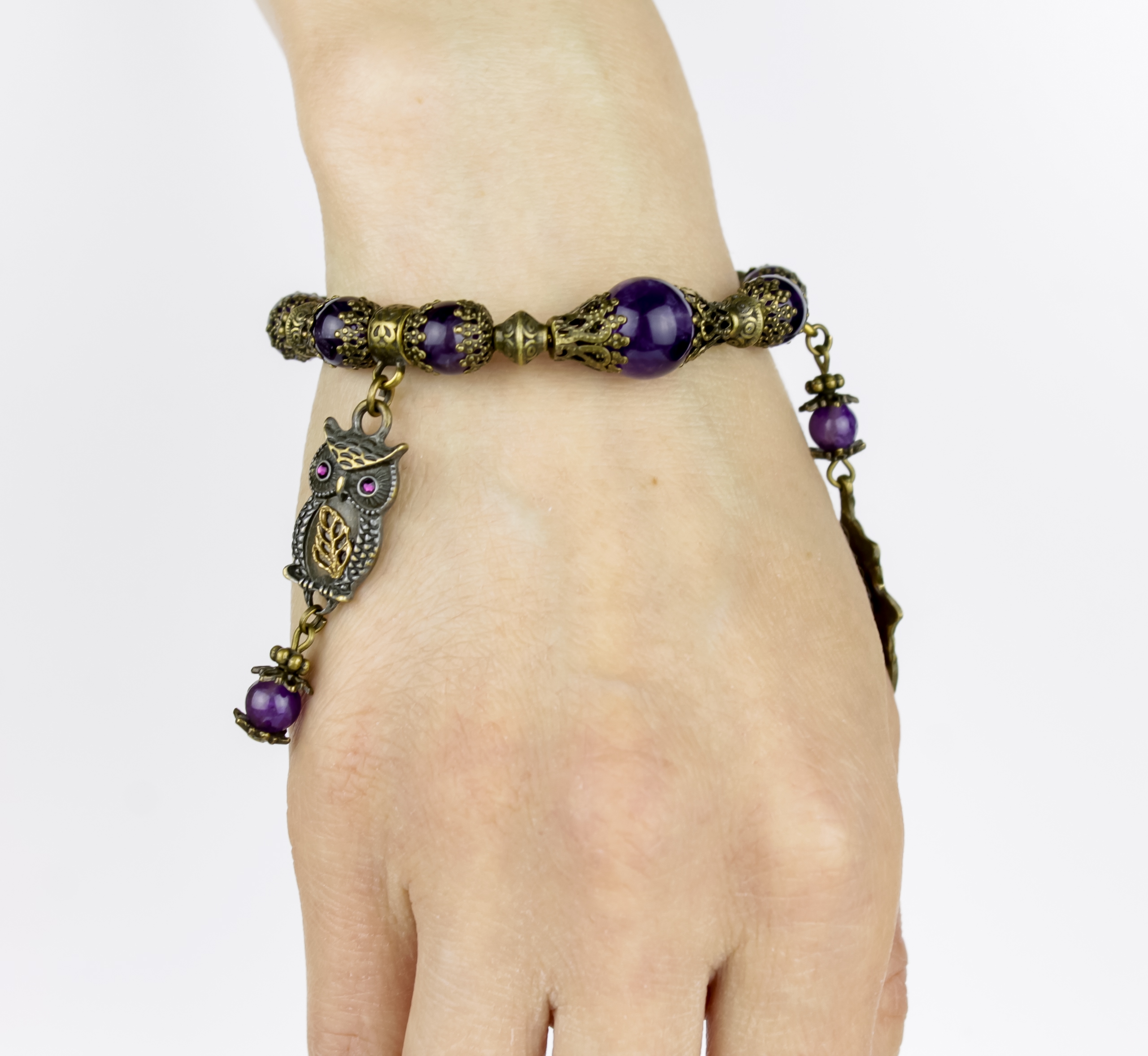 Дополнительное фото товара Винтажный Браслет с Натуральным Аметистом