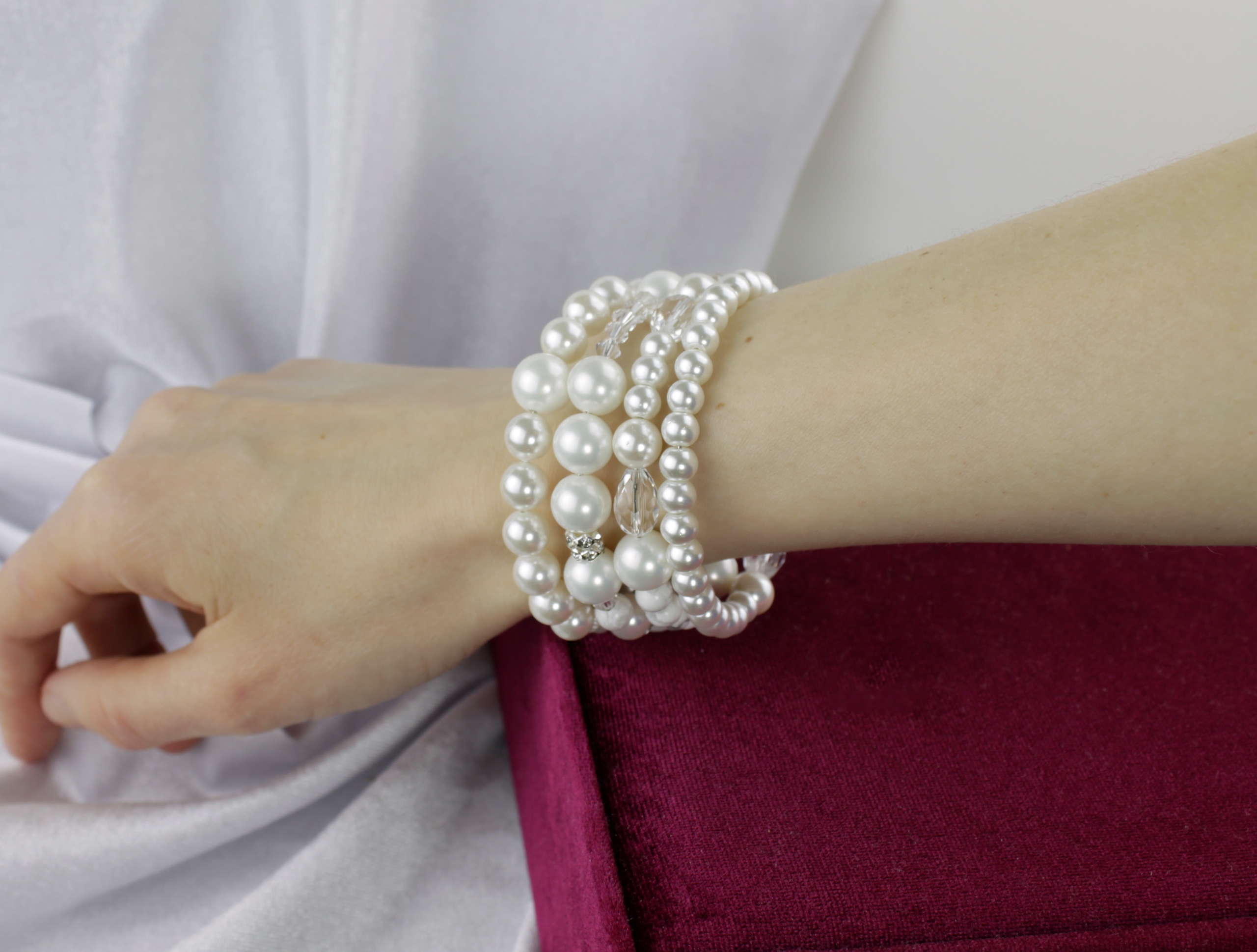 Изображение 4 товара Комплект Украшений с Жемчугом, Турквенитом и Swаrоvski: браслет и серьги