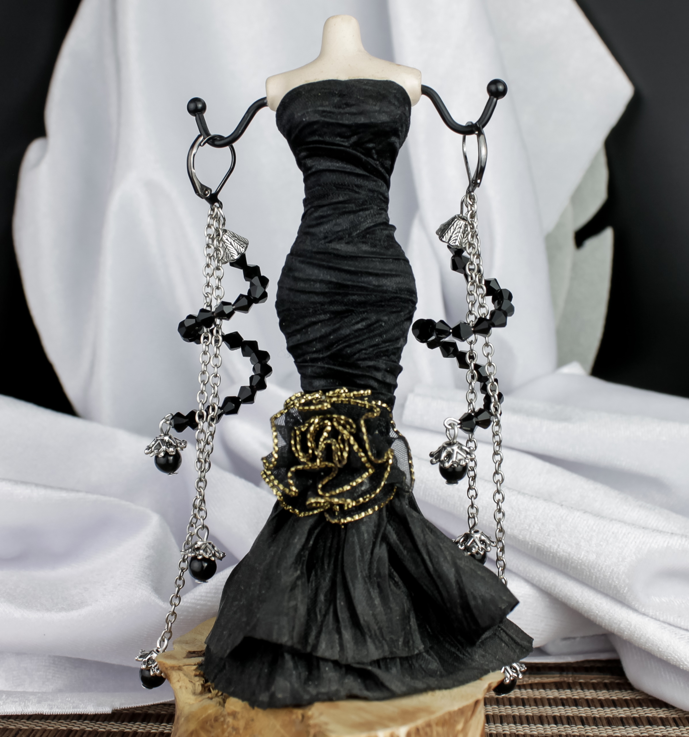 Изображение 2 товара Комплект "Защита и Оберег" с натуральным Обсидианом, Агатом и  Сваровски