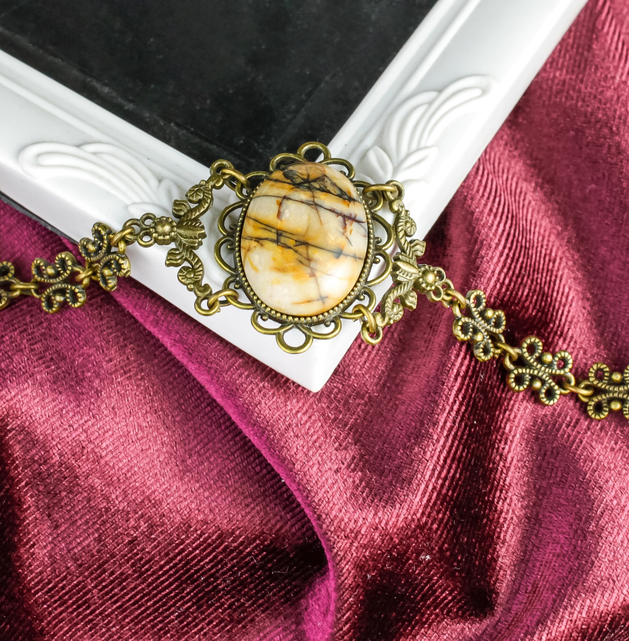 Изображение 4 товара Винтажный Браслет «Золотой Век» с Натуральной Яшмой