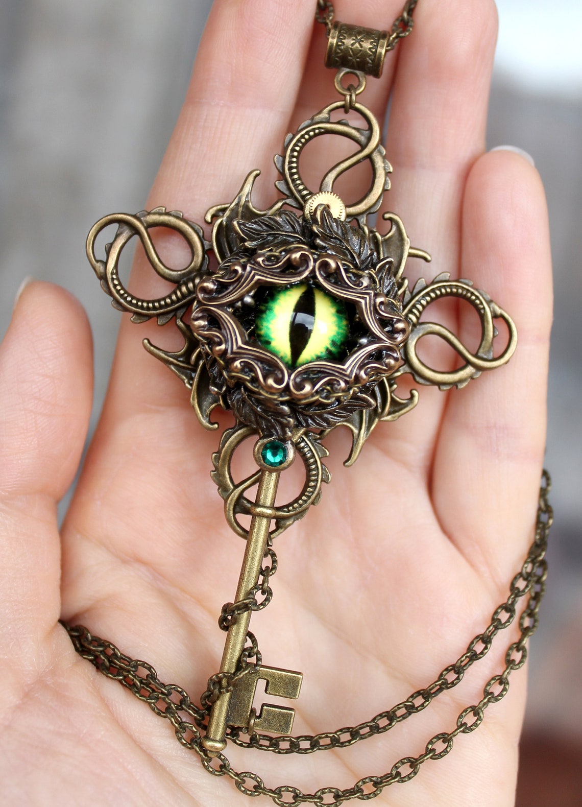 Дополнительное фото товара Винтажный Кулон Ключ "Глаз Дракона"