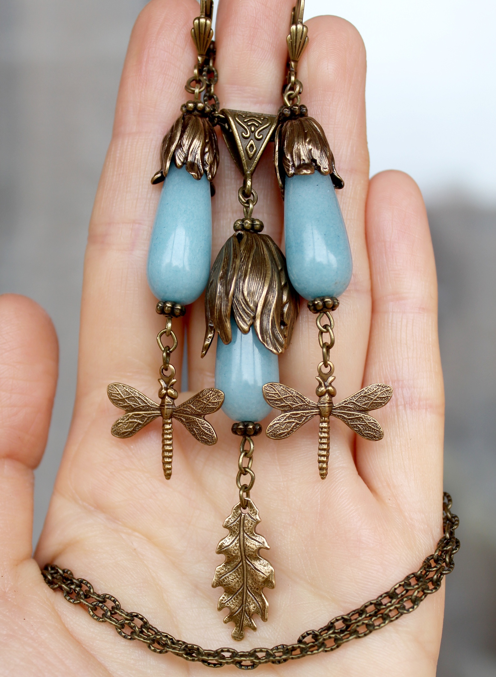 Дополнительное фото товара Винтажный комплект украшений "Аквамарин"