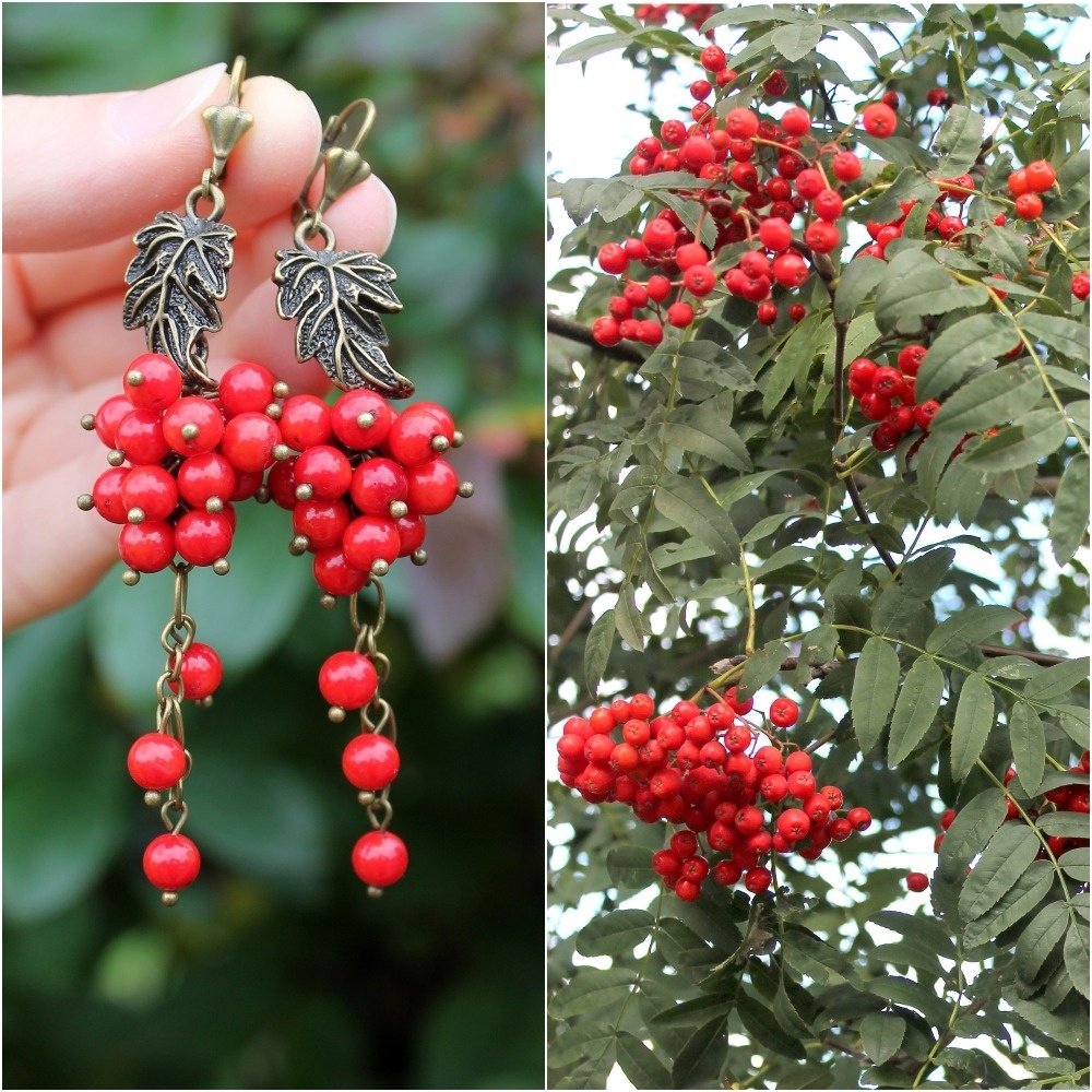 Дополнительное фото товара Чудесные Серьги - Грозди с Натуральным Кораллом