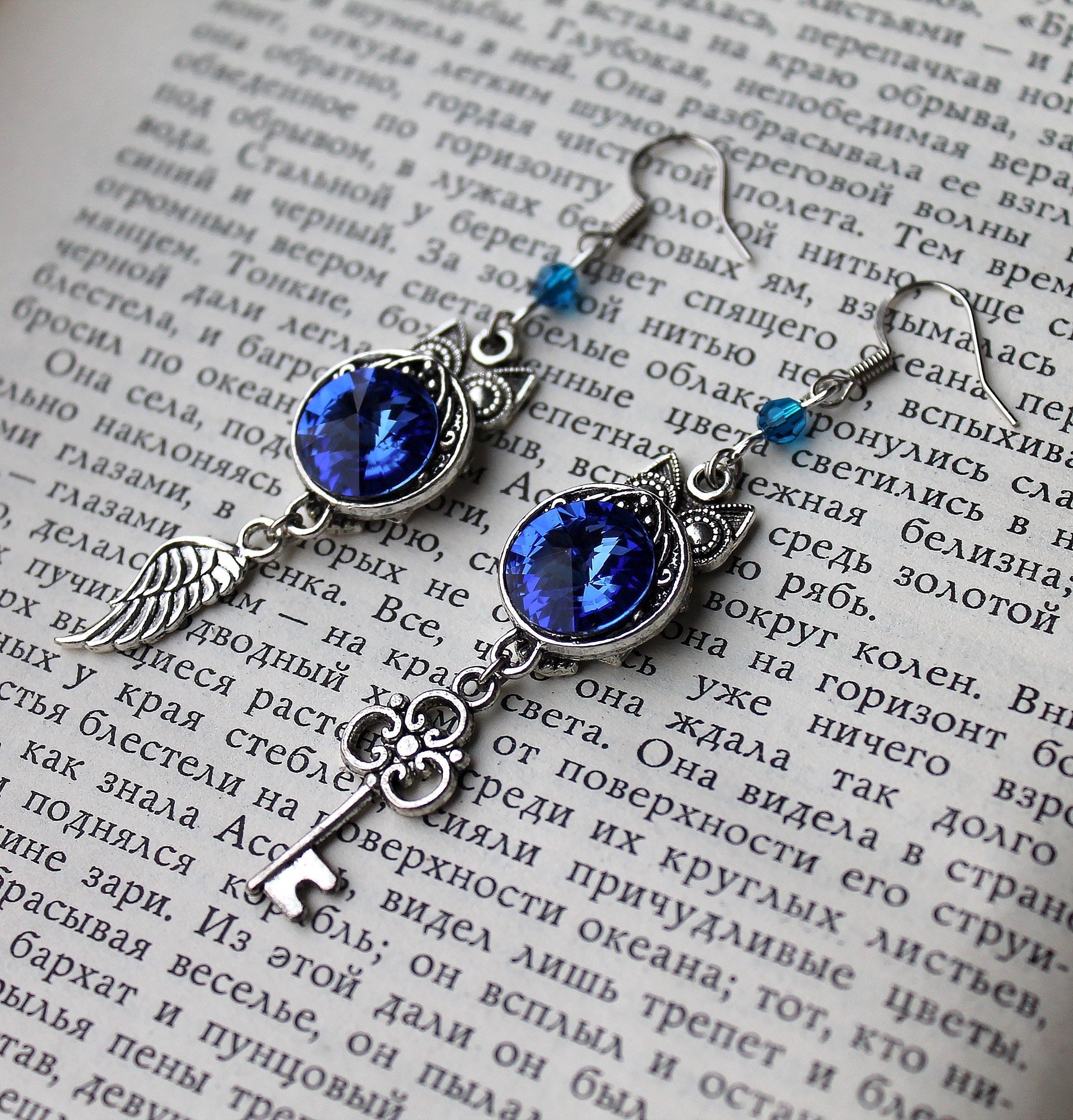 Дополнительное фото товара Милые серьги с кристаллами Swаrоvski "Совушки на Удачу"